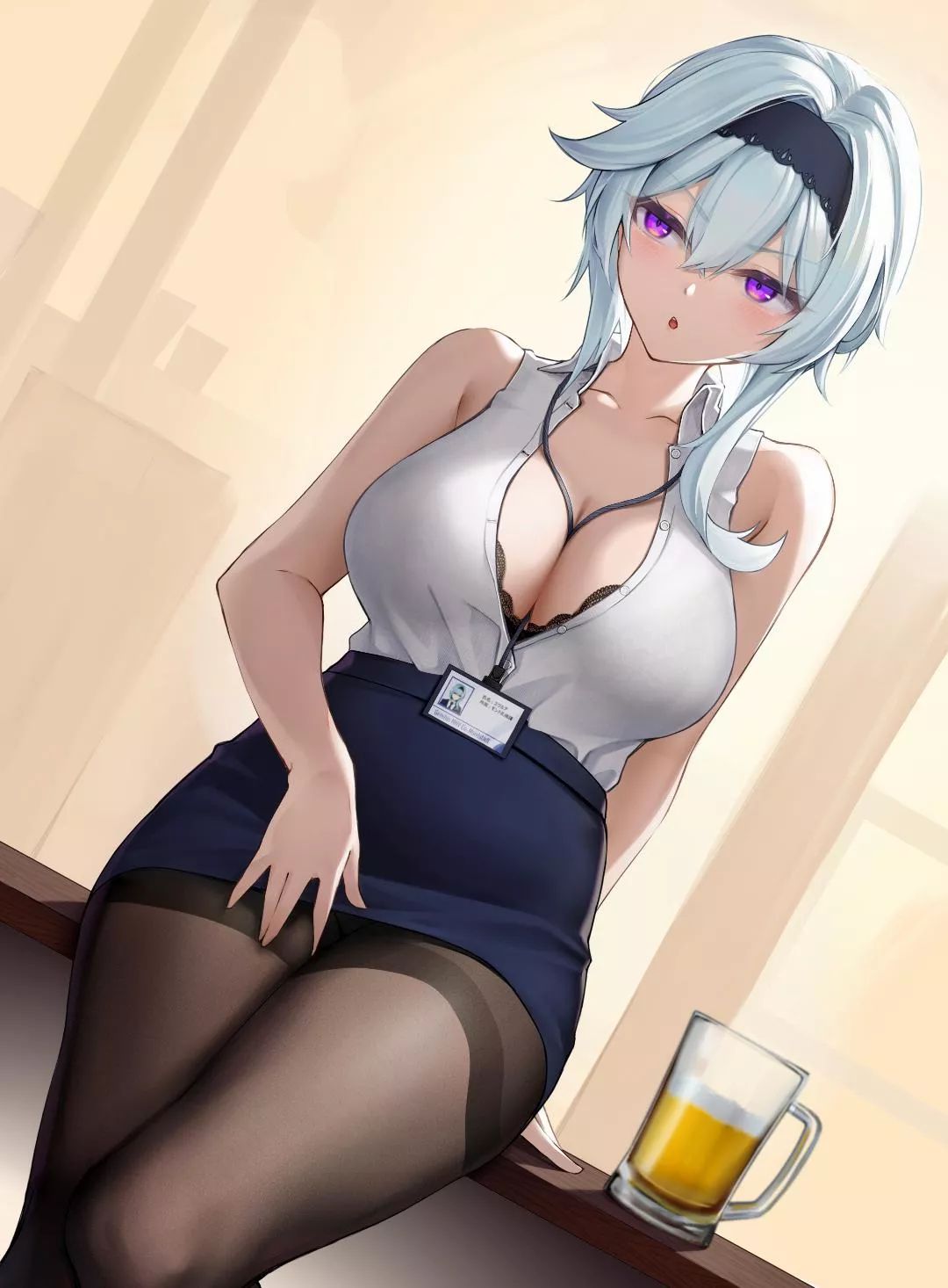 Eula feeling hot after work~ [Genshin Impact]