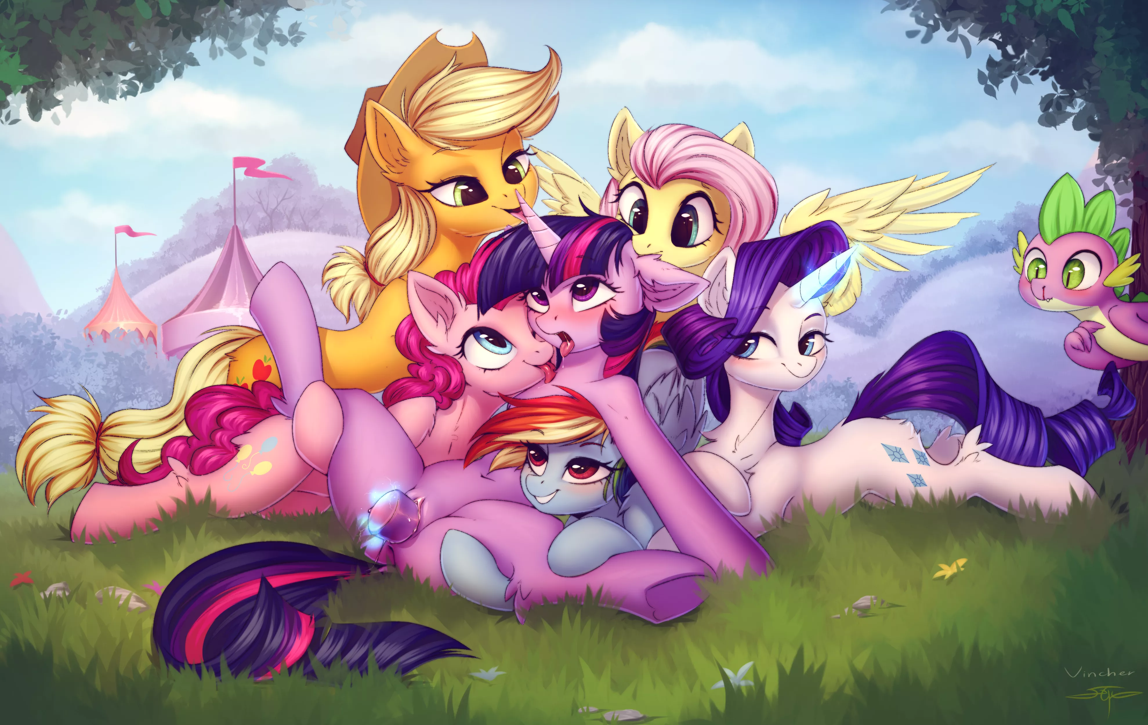 Everypony loves Twilight Sparkle (Vincher/@Vincher_art & Setharu/@Seth4ru)