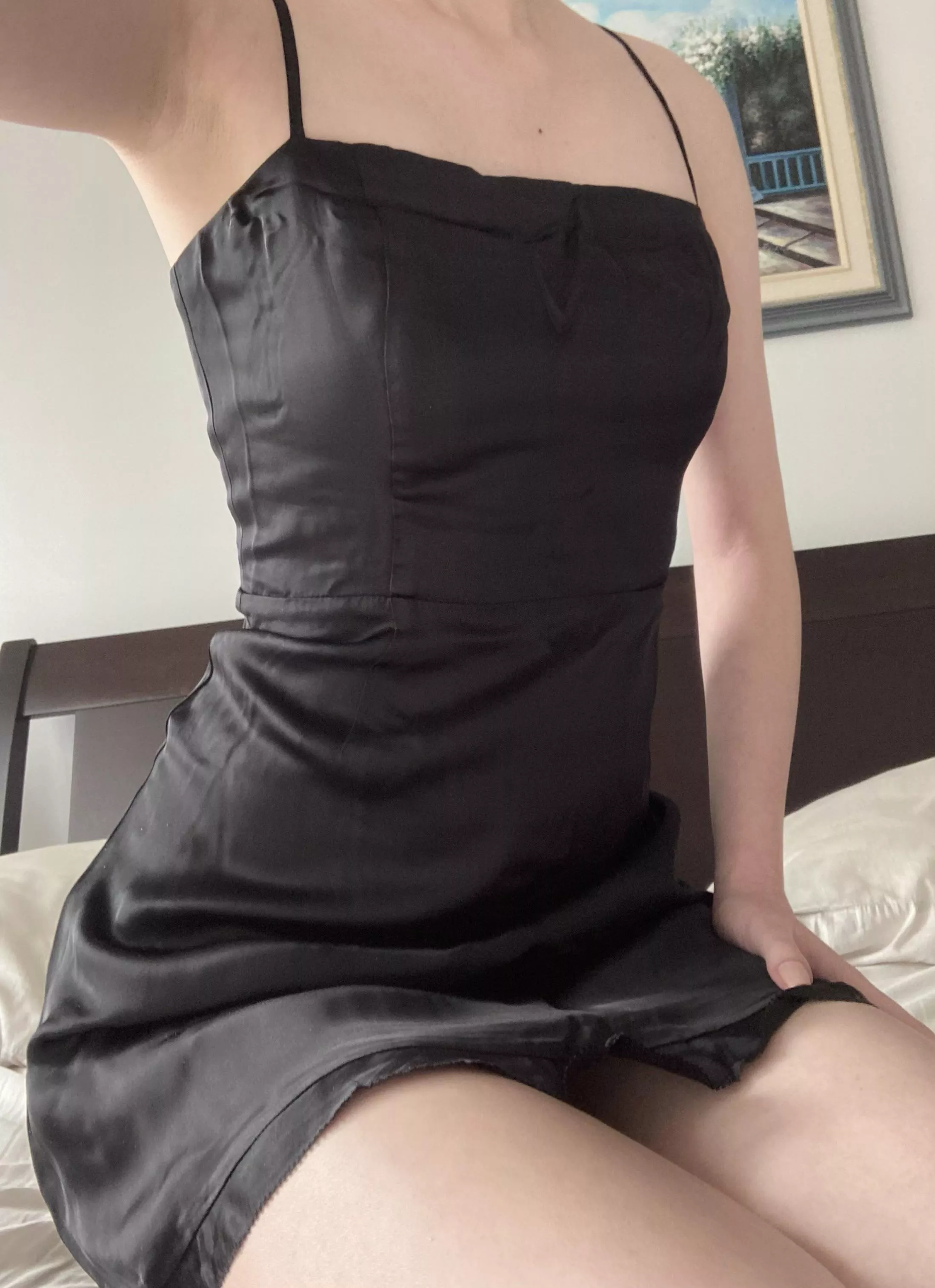 [F] In a little black dress.