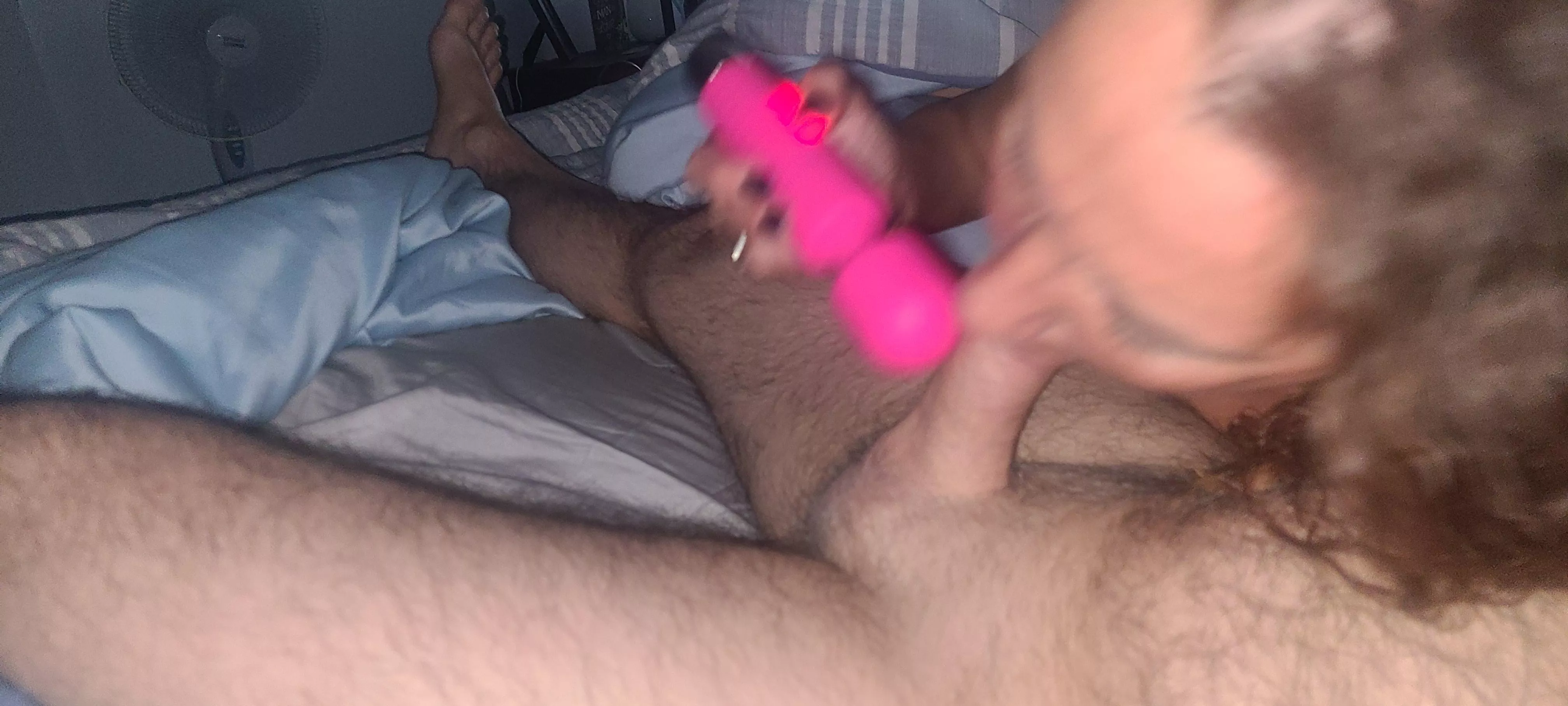 [F50/M47] She decided to wake me up with her toy this morning.