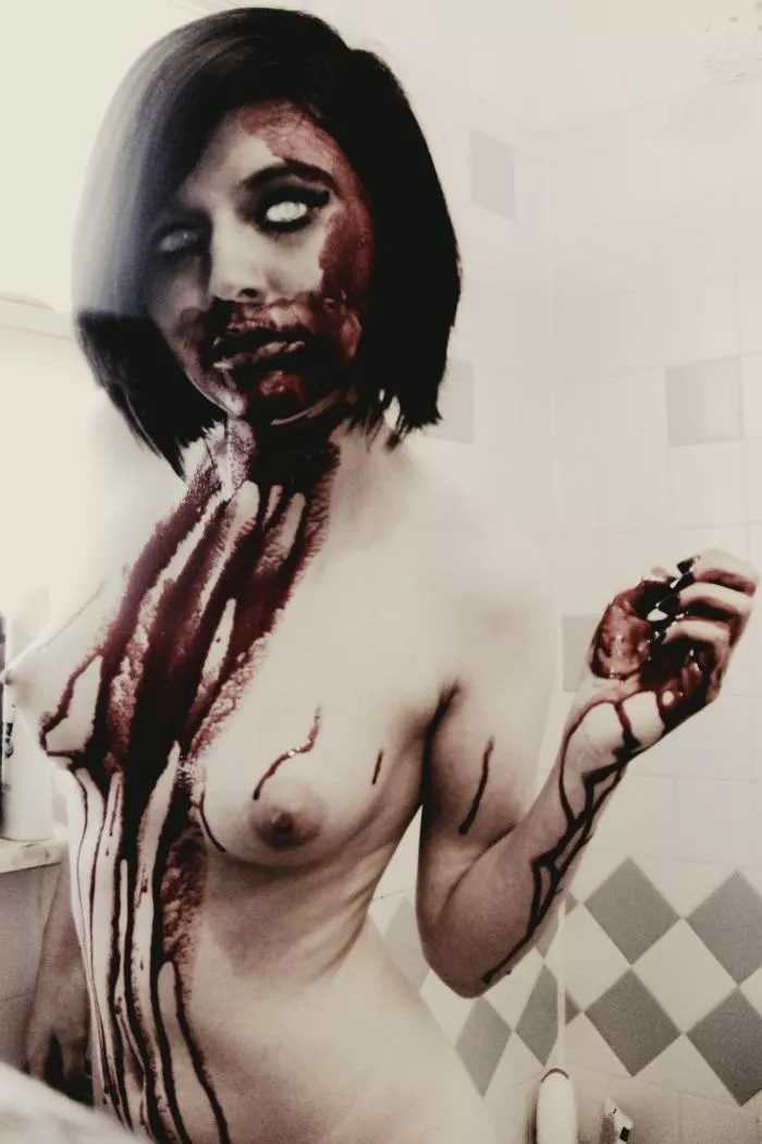 FAKE BLOOD WARNING: another throwback. i wish i would have done a full photoset like this. i loved doing content that ties just a liiiiiiiittle bit into horror.