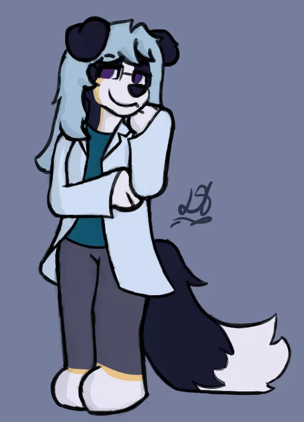 fancy dog [art by me @doughcatball] :)