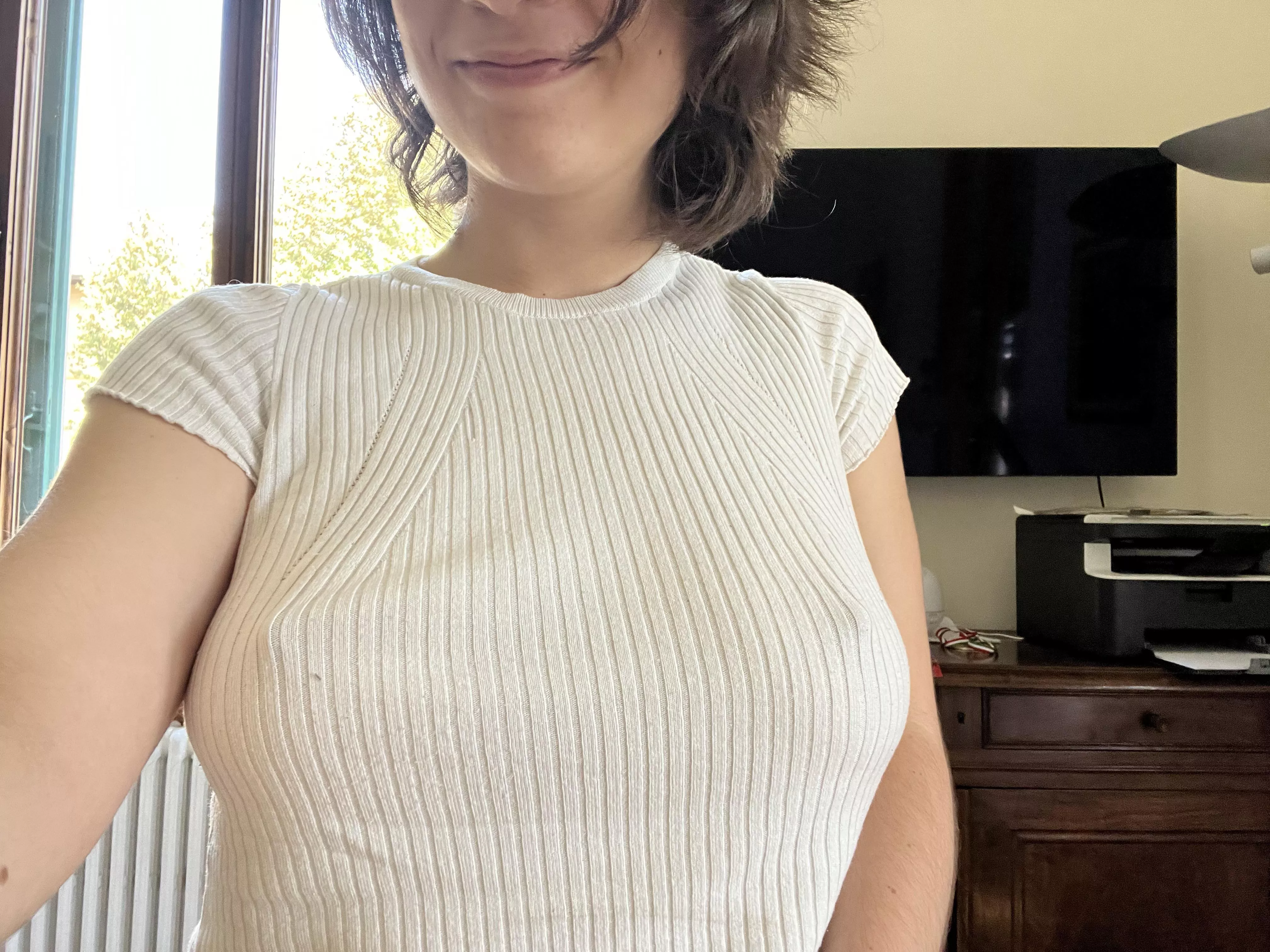 Feels good not wearing a bra!