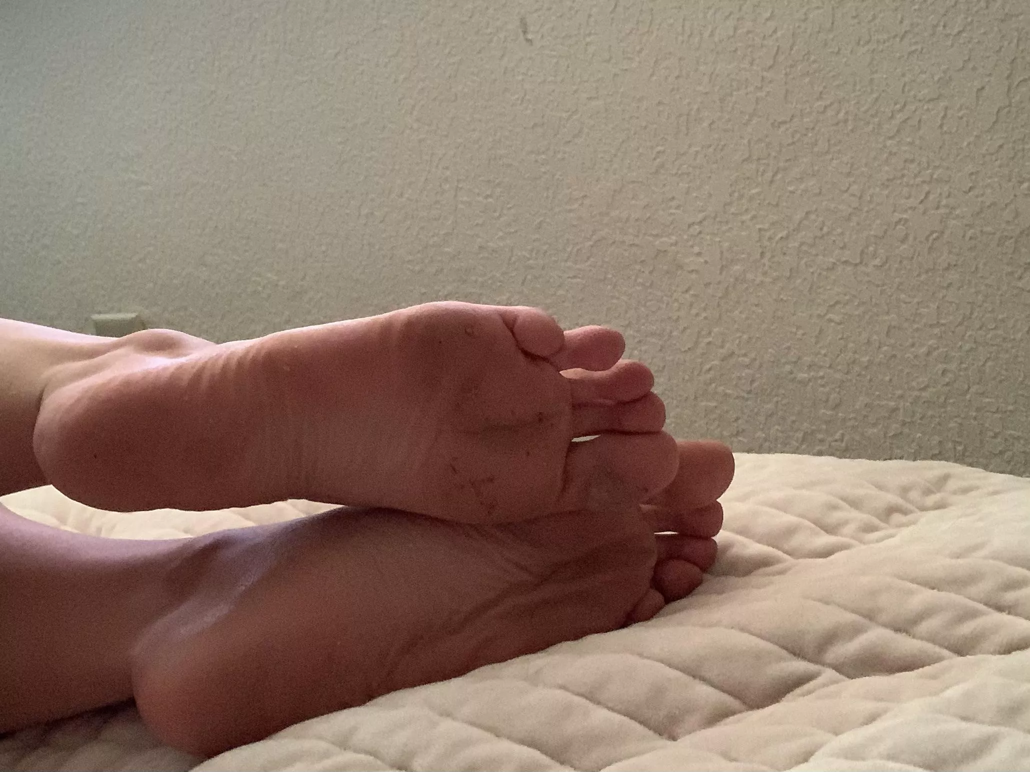 Feet in bed is the best place