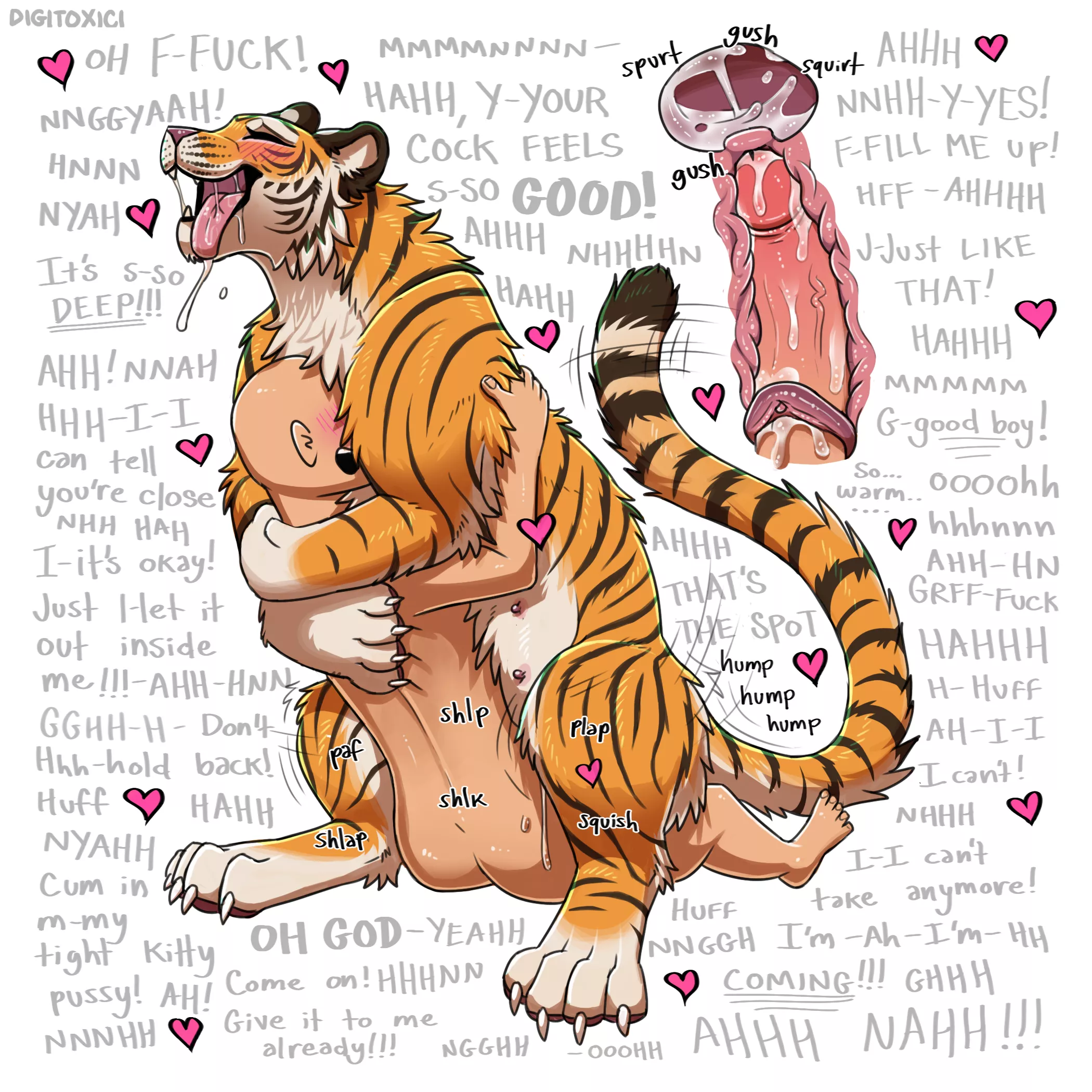 Female Tigers have an incredibly strong heat and will fuck anything to satiate it. Anything~ (Digitoxici)