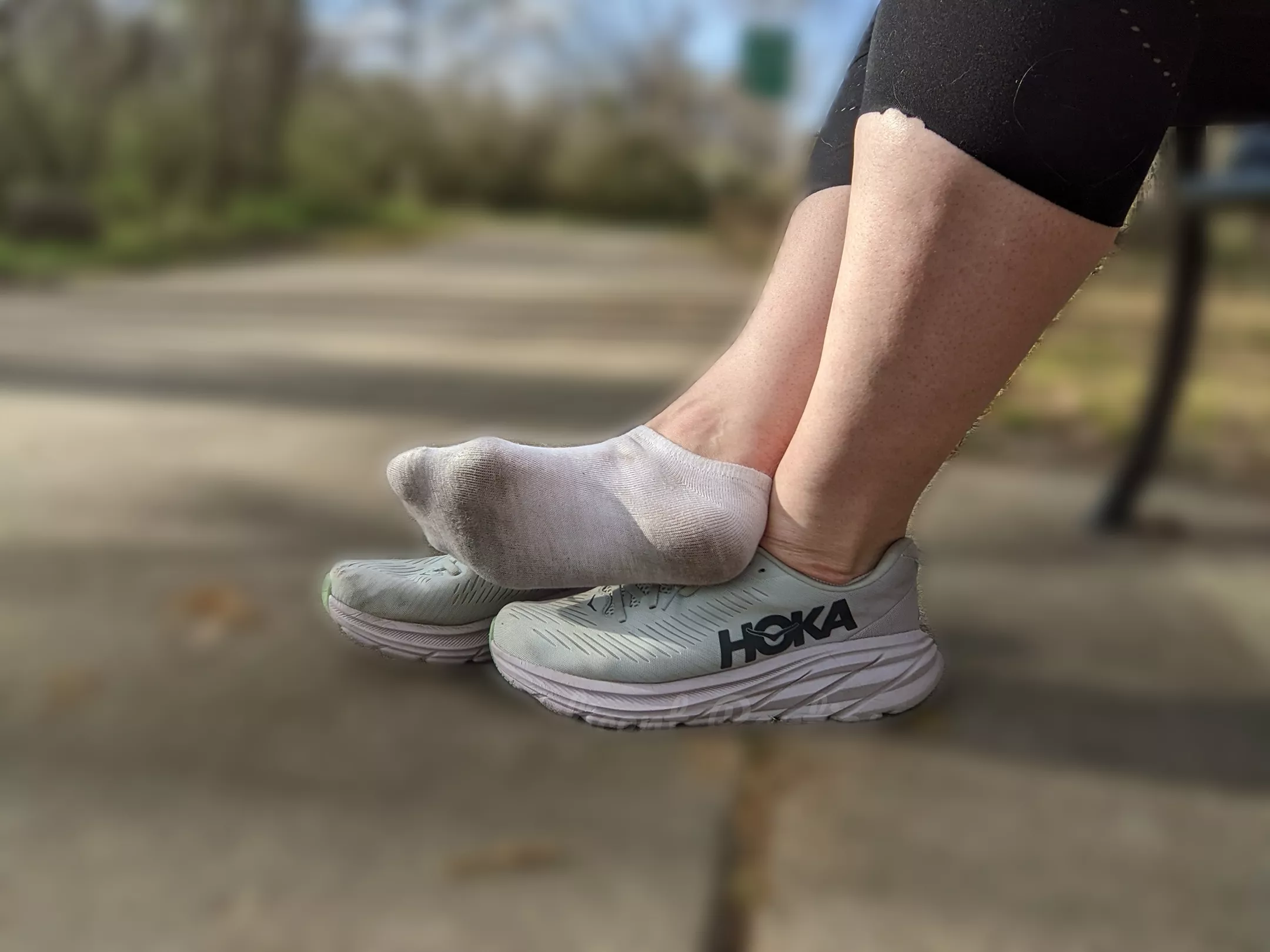 Fifth (and final) workout in these dirty, white socks.🥵 All orders are vacuum sealed and include US shipping. DM or KIK M3GNIFIC3NT [Selling]