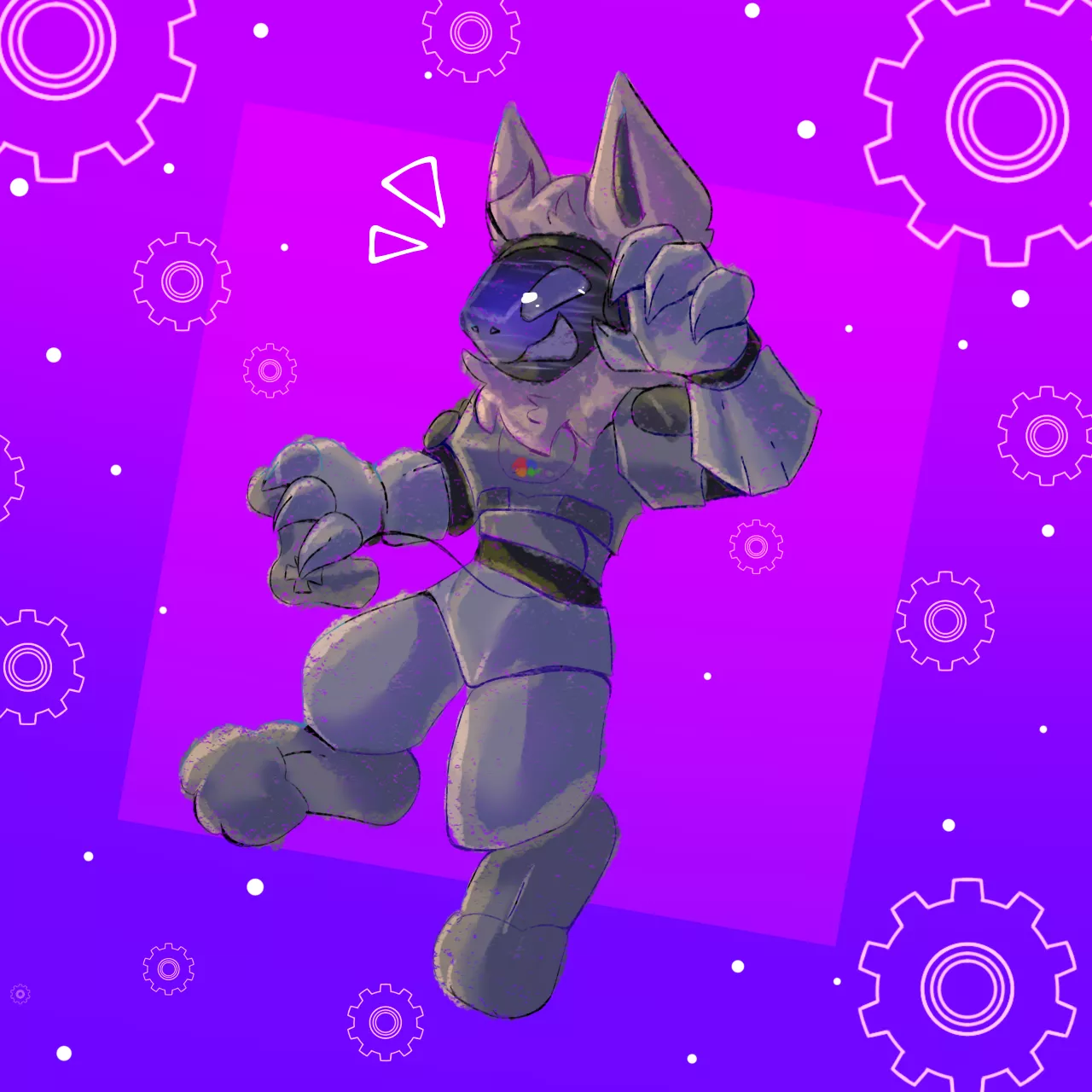 Finally got some art of my new protogen!! (Art by u/epictobss)