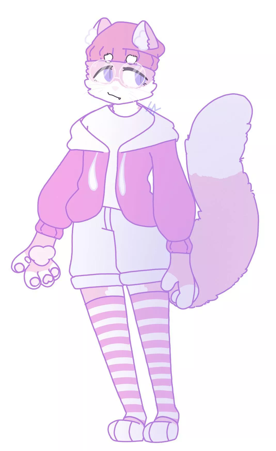 Finally made myself a fursona!! Im not great at drawing furries but im hoping to get better :D they use he/they pronouns btw :]