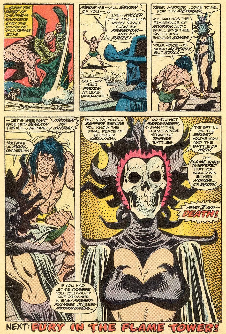 First appearence of Marvel's Death in a Female Body. [Conan the Barbarian (1970) #33]