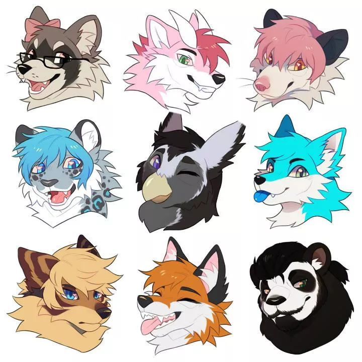 first batch of headshot commissions is done! thank you everyone for your support!!