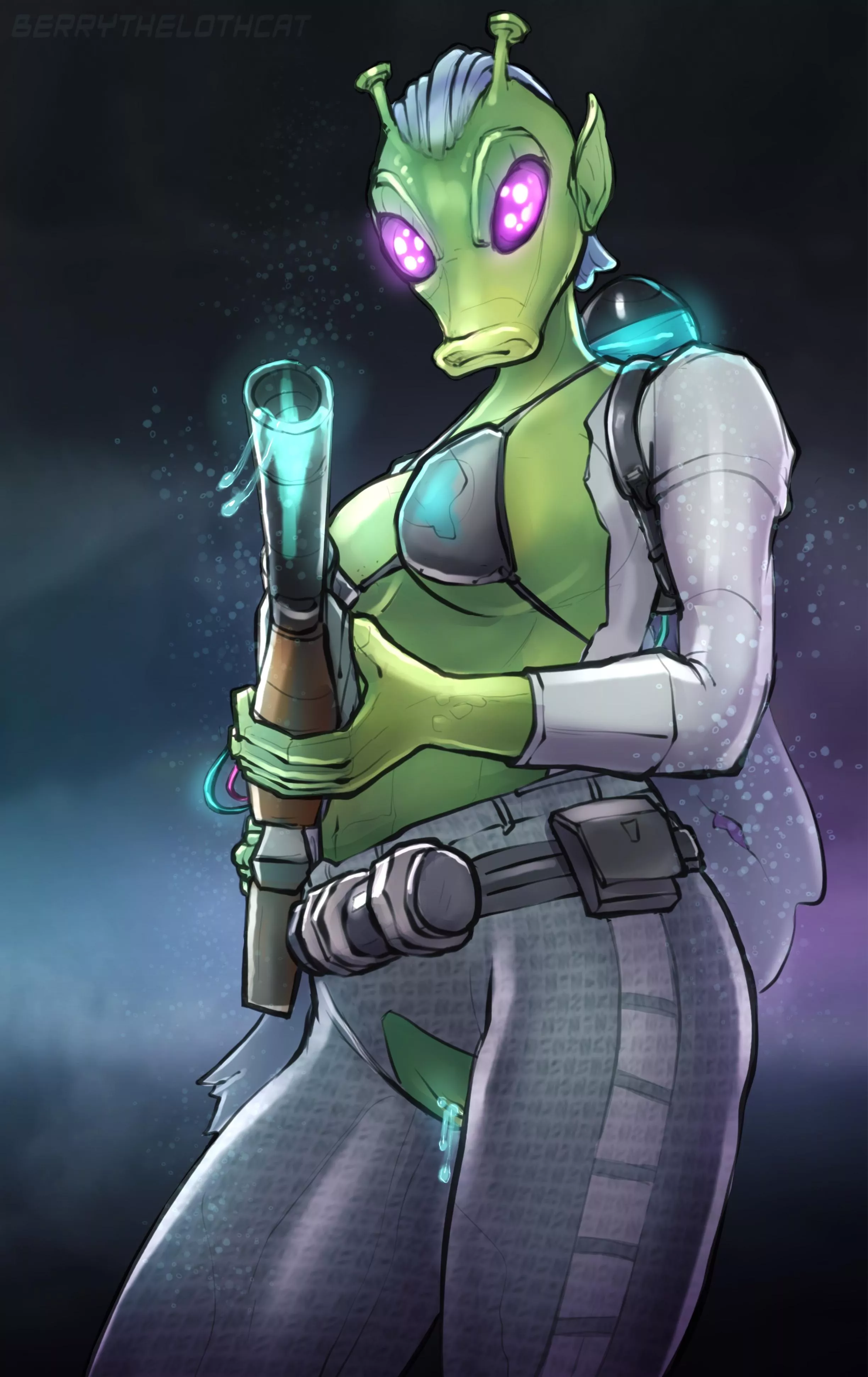 First ever lewd of Rodian Medic Skora from Star Wars Hunters! (Berrythelothcat)