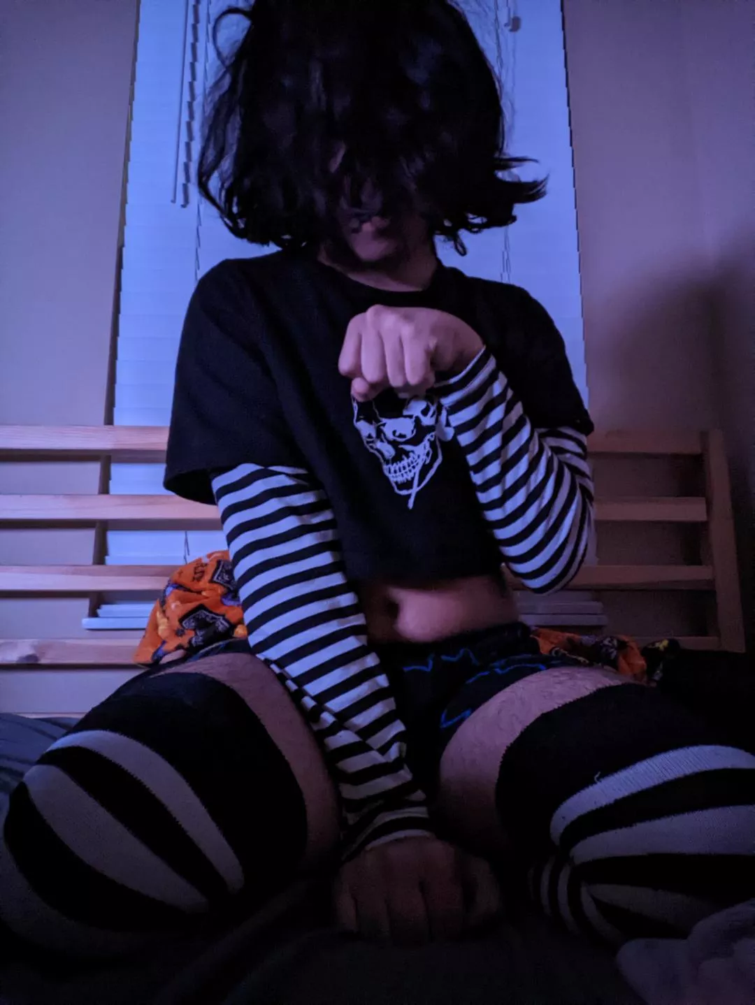 first time as a femboy sorry about the unshaved legs. Do you like my pokemon pjs?