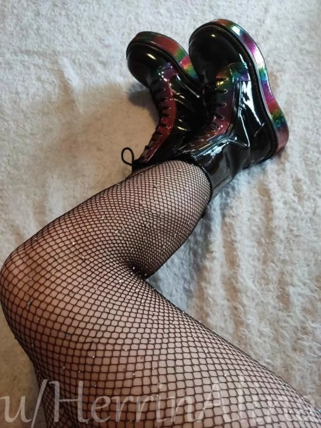 fishnet and rainbow boots â¤ï¸