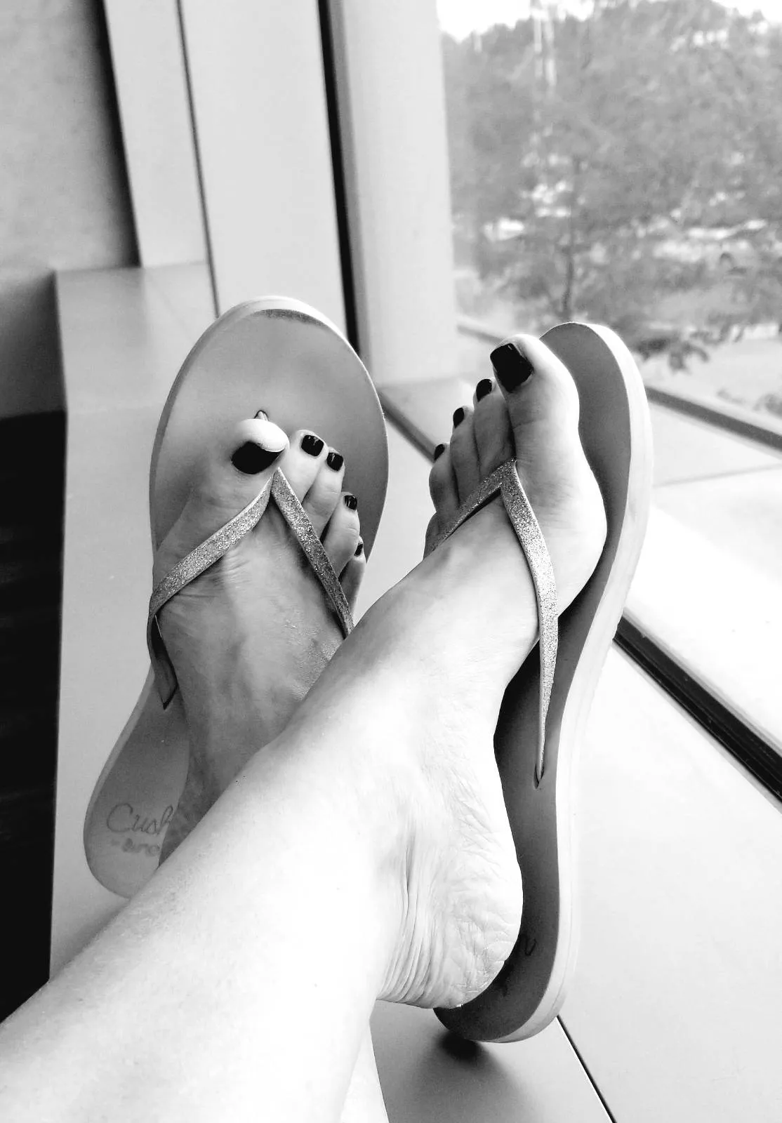 Flip-flops and new pedi always get stares...