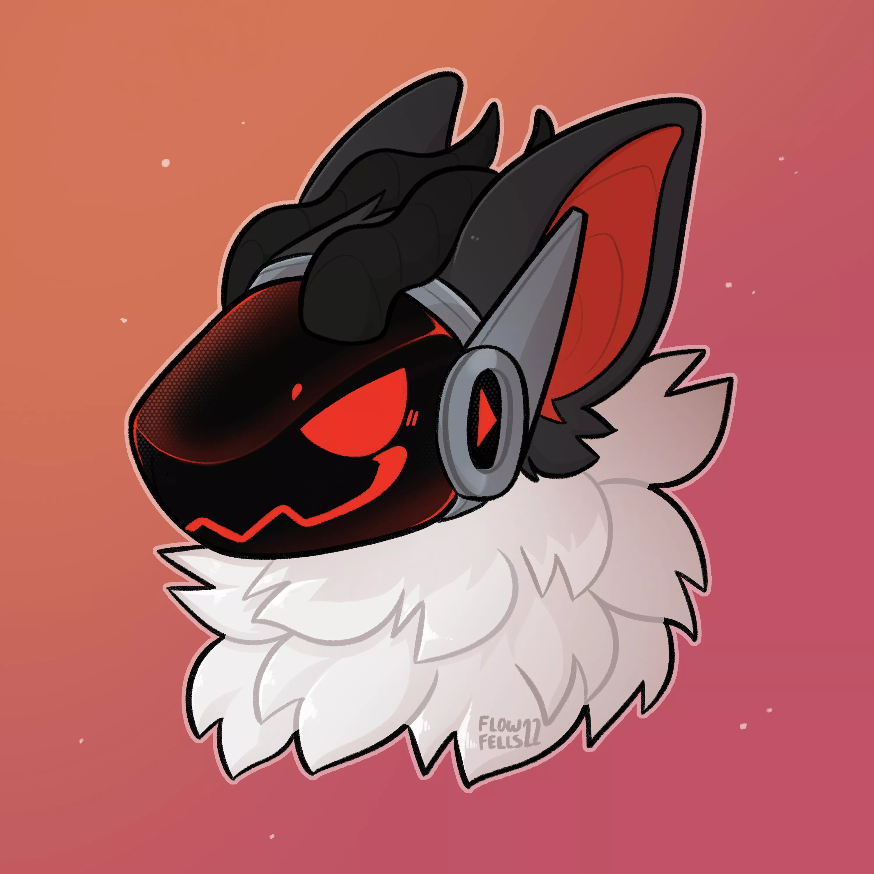 Fluffy protogen!//art by me @flowfells on twitter