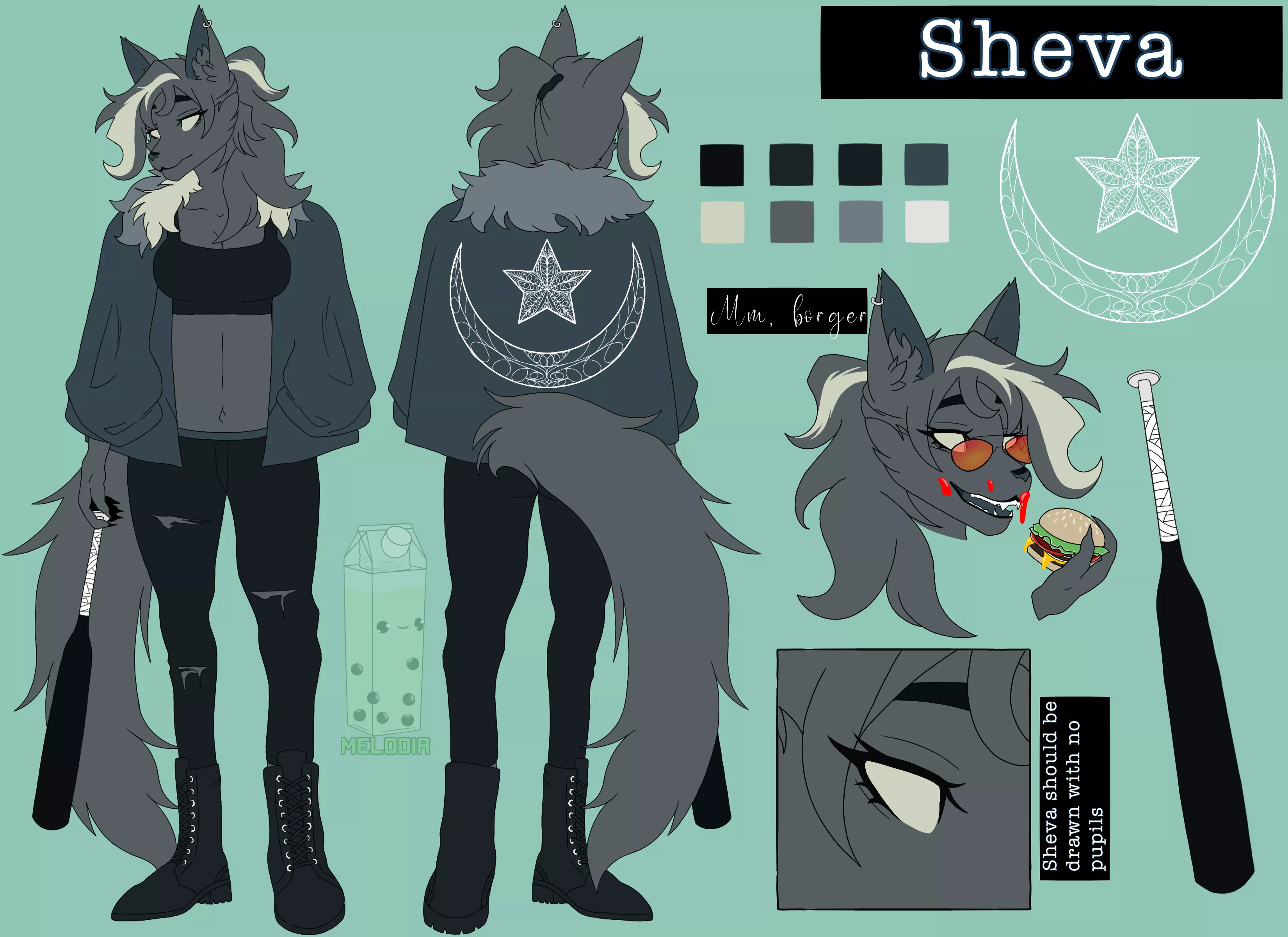 Following my last post, here is Sheva's ref sheet! Drawn by MelodiaArt on Twitter