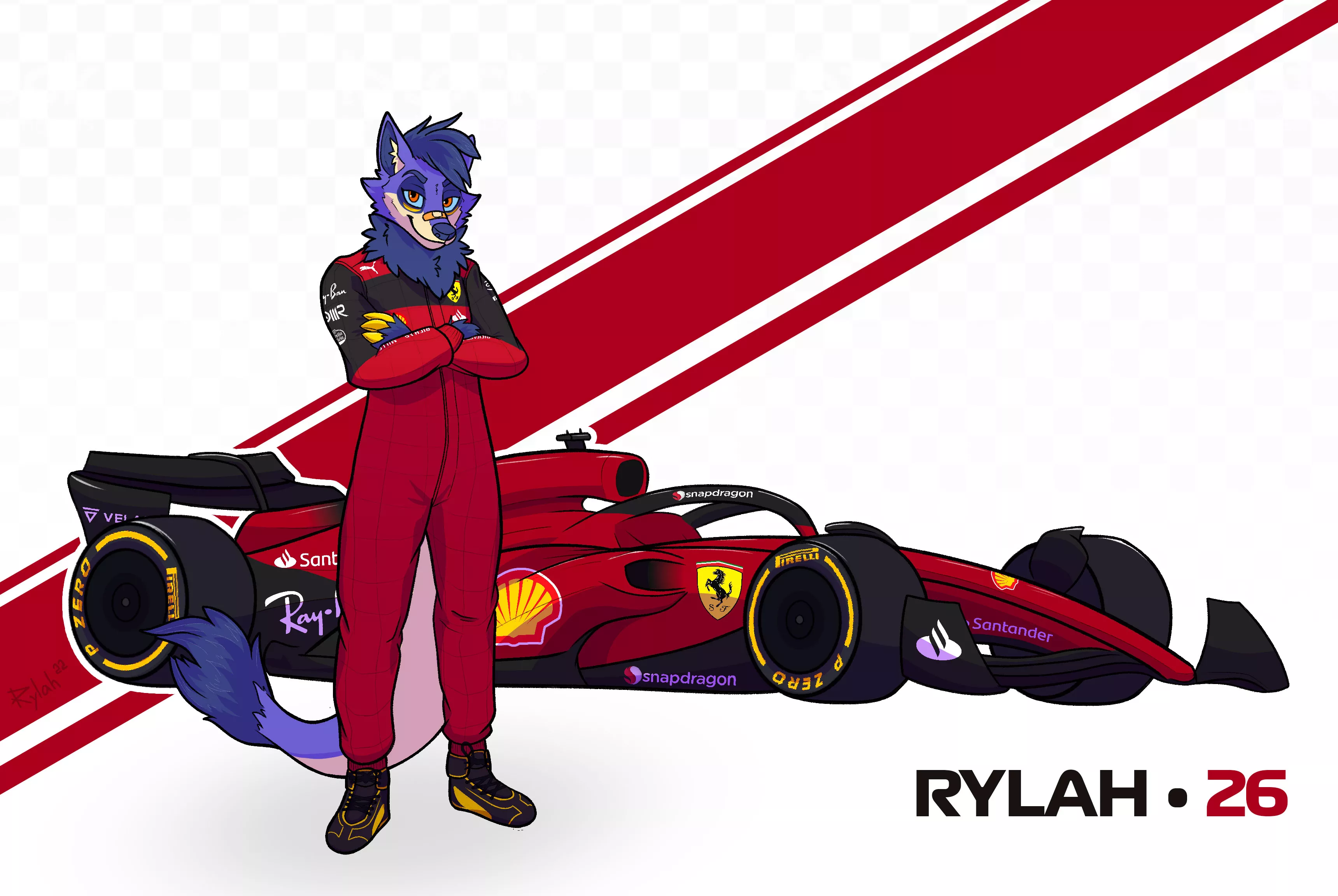 FORZA FERRARI! (Art by me, @kaijudog on Twitter)