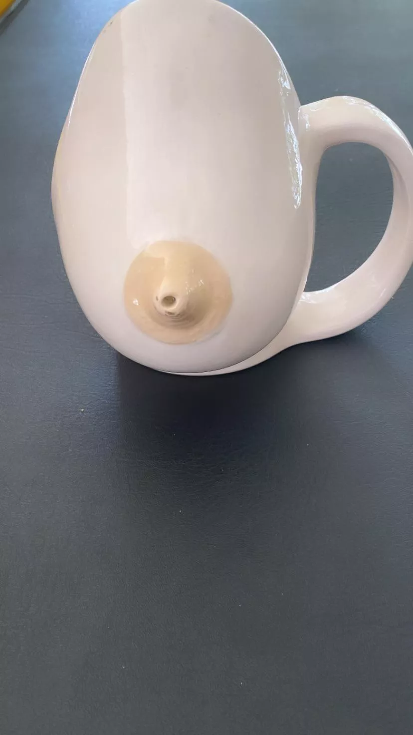 found a boob tea cup at the thift store. tit tea anyone?