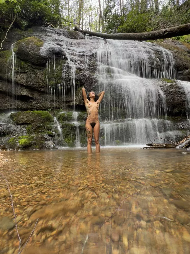 Found this serene waterfall on my hike