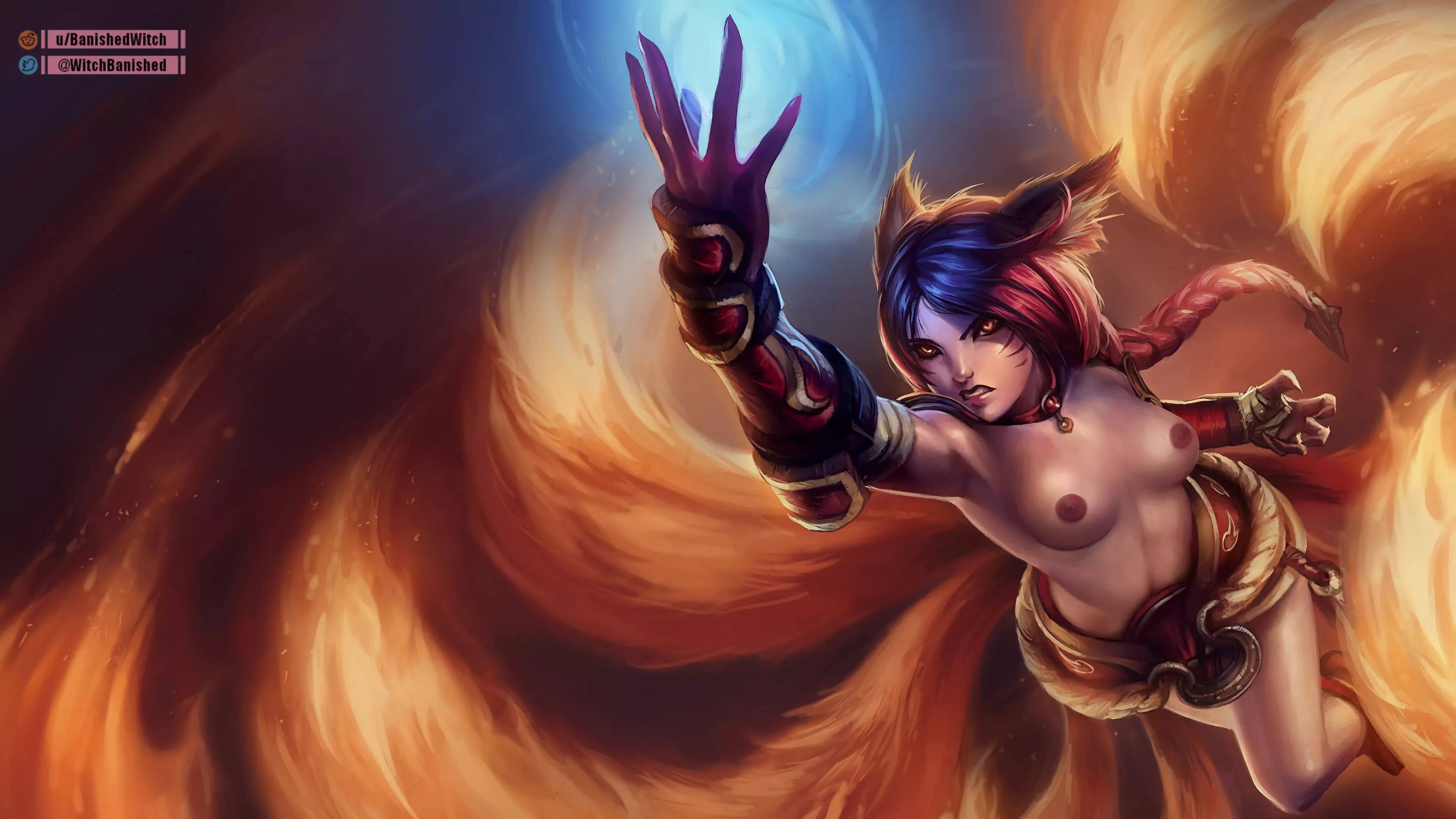 Foxfire Ahri splash art edit (BanishedWitch)