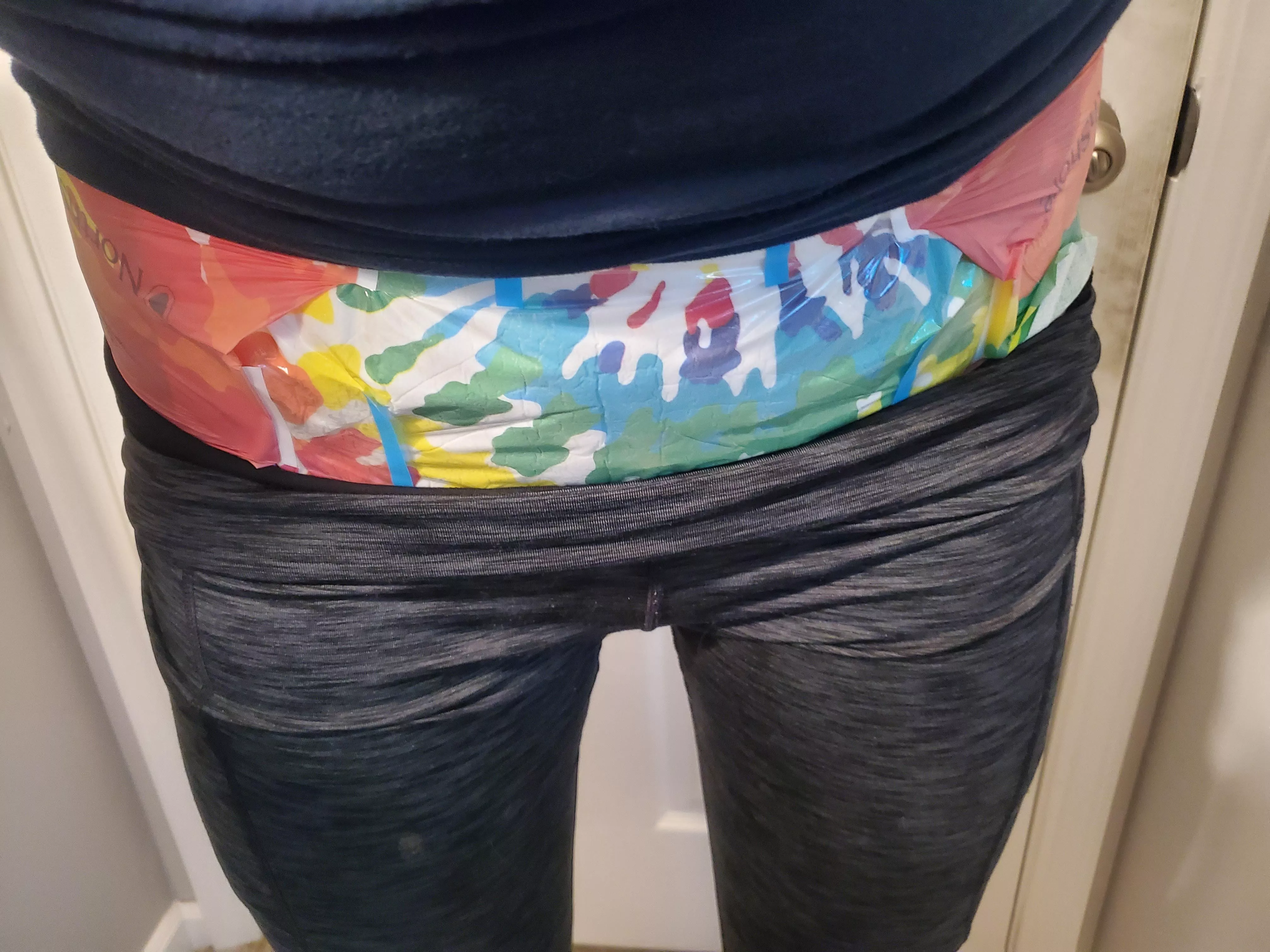 fresh diapey under my yoga pants