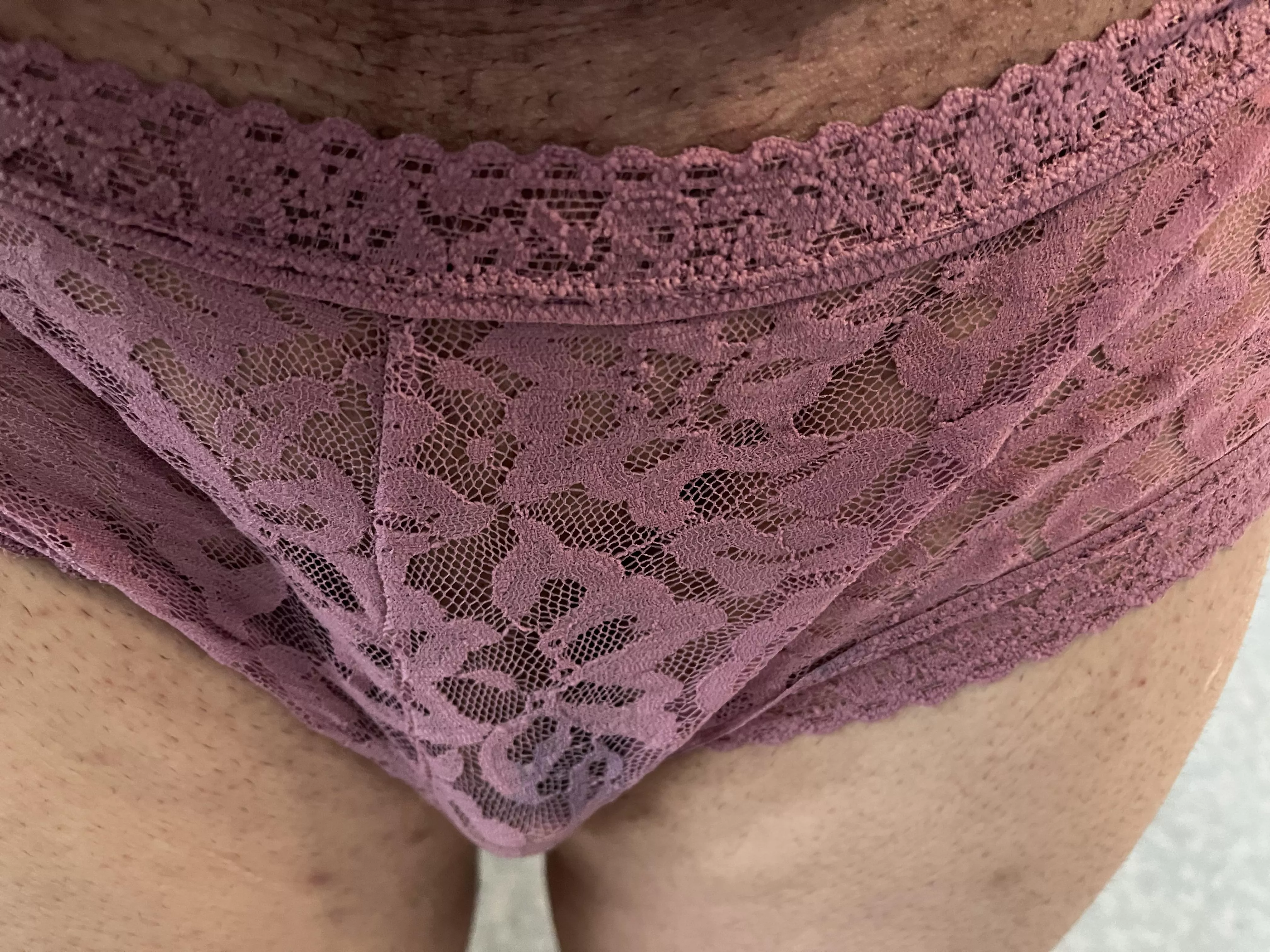 From basic thong yesterday to lacy boyshorts today (NSFW)