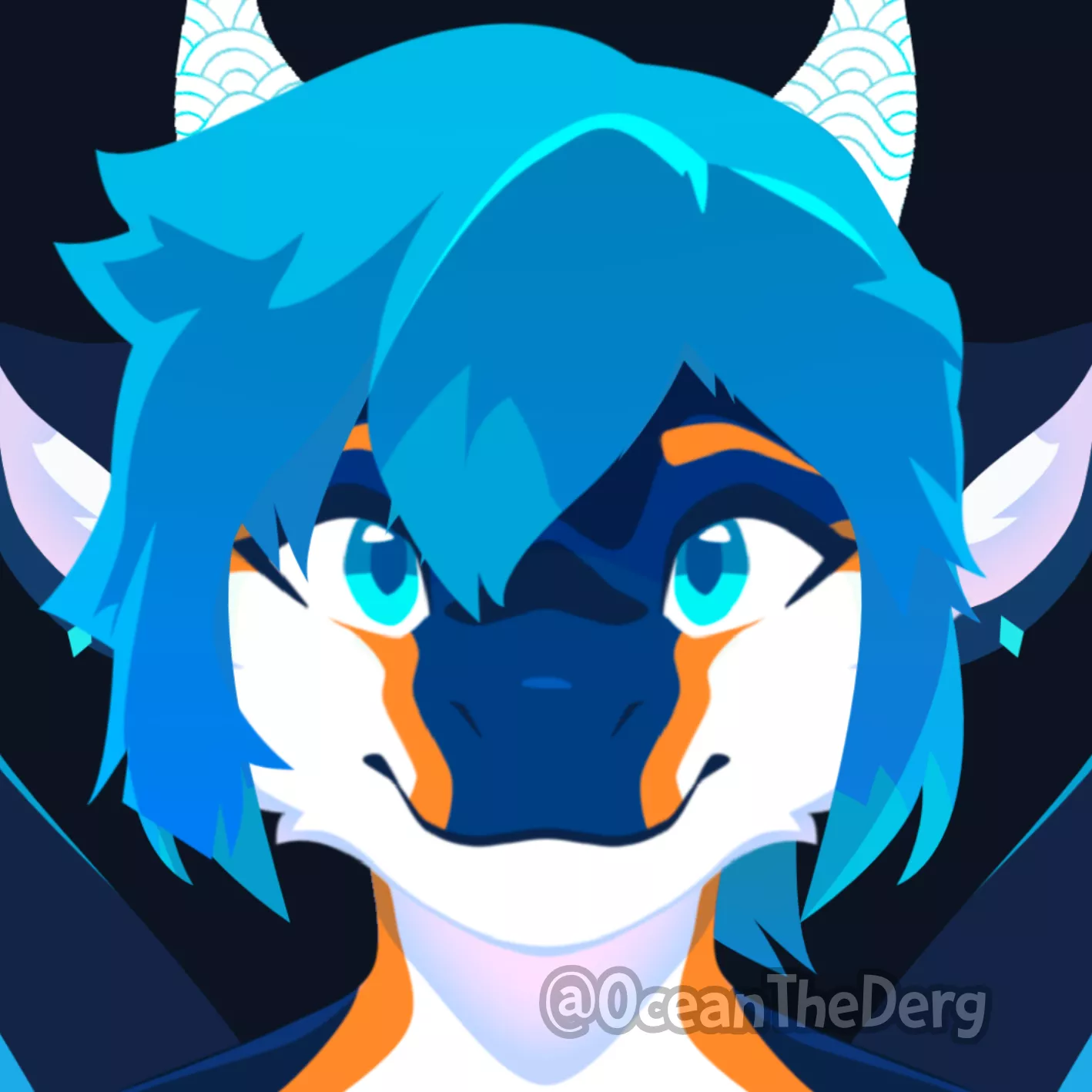 Fursona vector icon rework (art by me, @OceanTheDerg on Twitter)