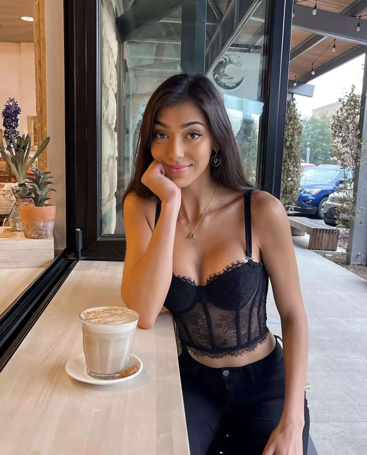 Getting A Coffee in Some Lingerie