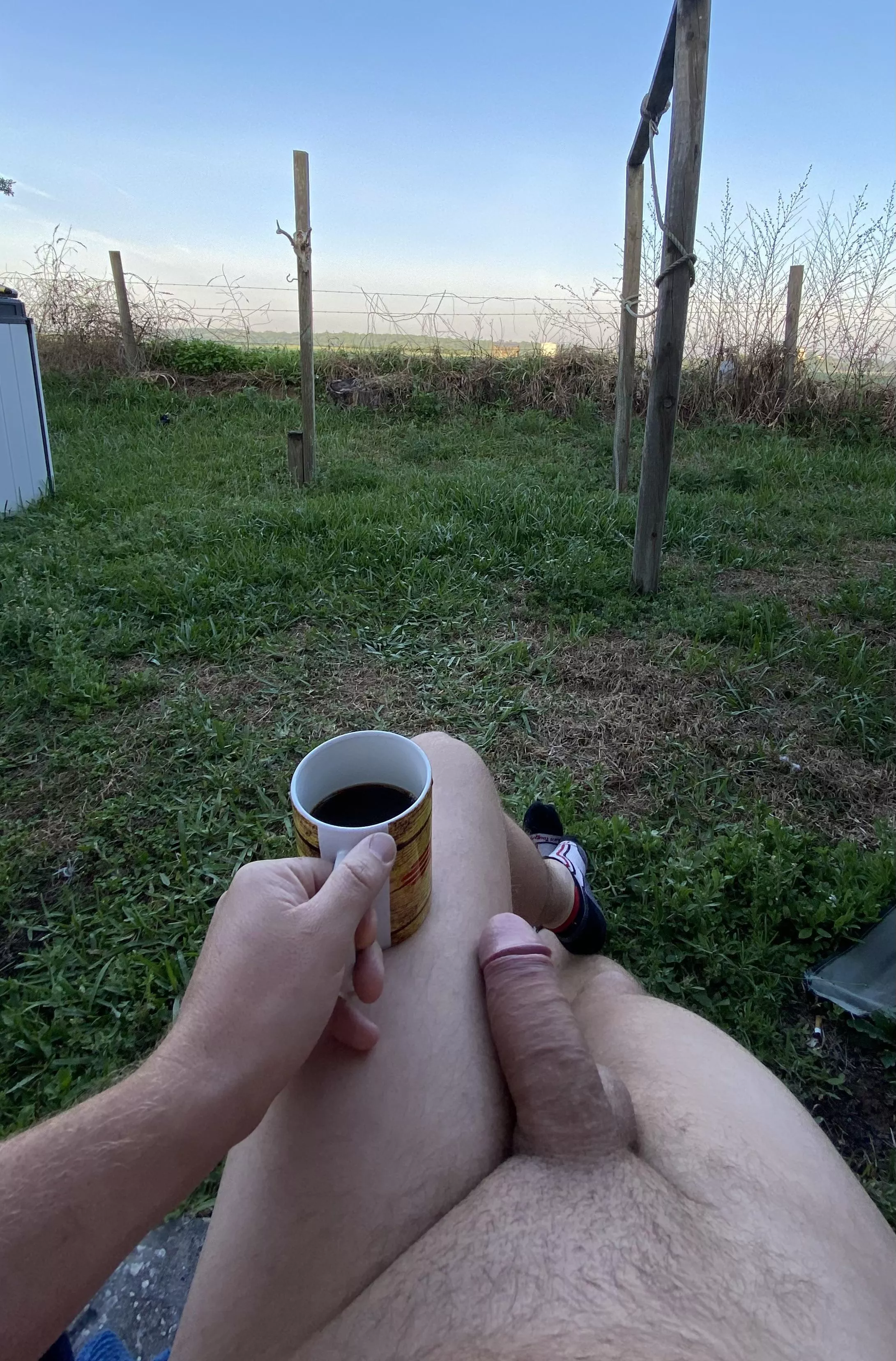 Getting a good start to the day with some fresh air and hot coffee