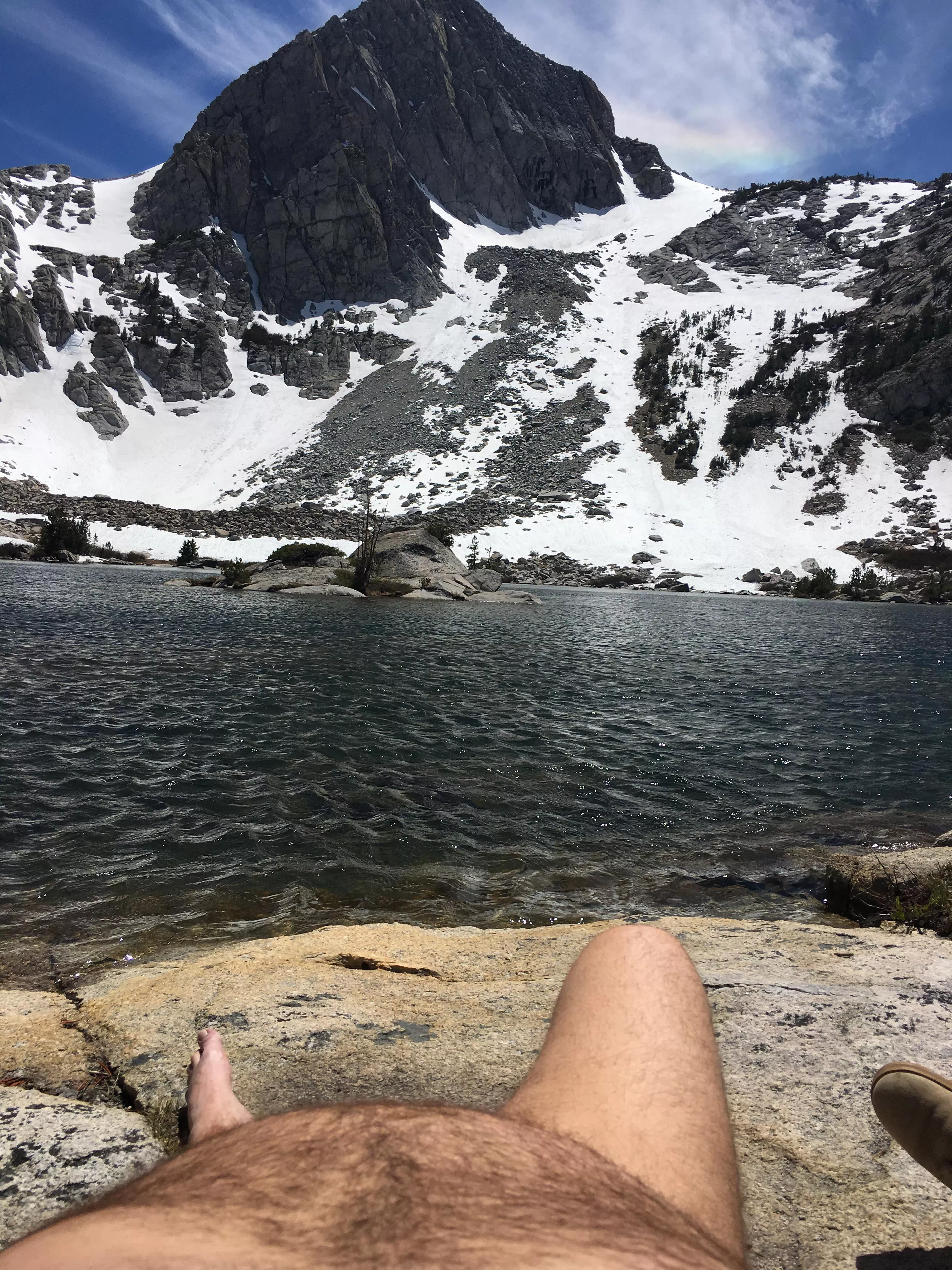 Getting some sun in the High Sierras after a long hike ðŸŒž