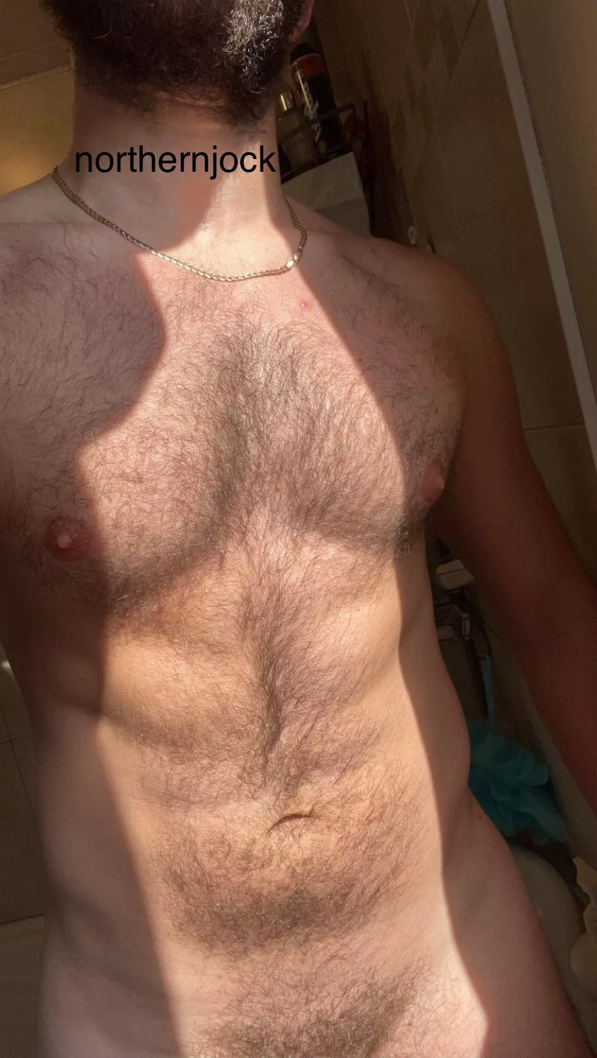 Getting some sun on this furry muscular body