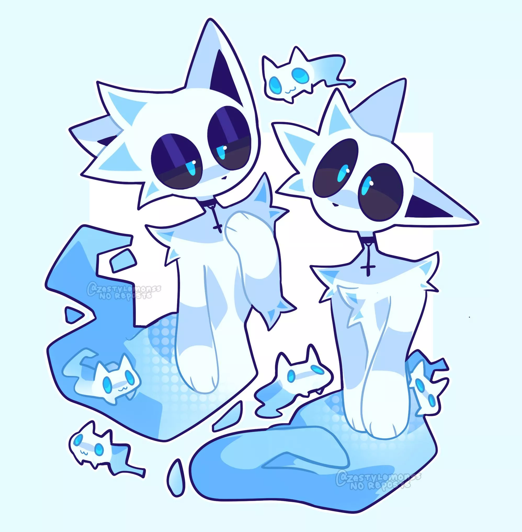 ghost cat! [ art by me @zestylemonss on twitter ]