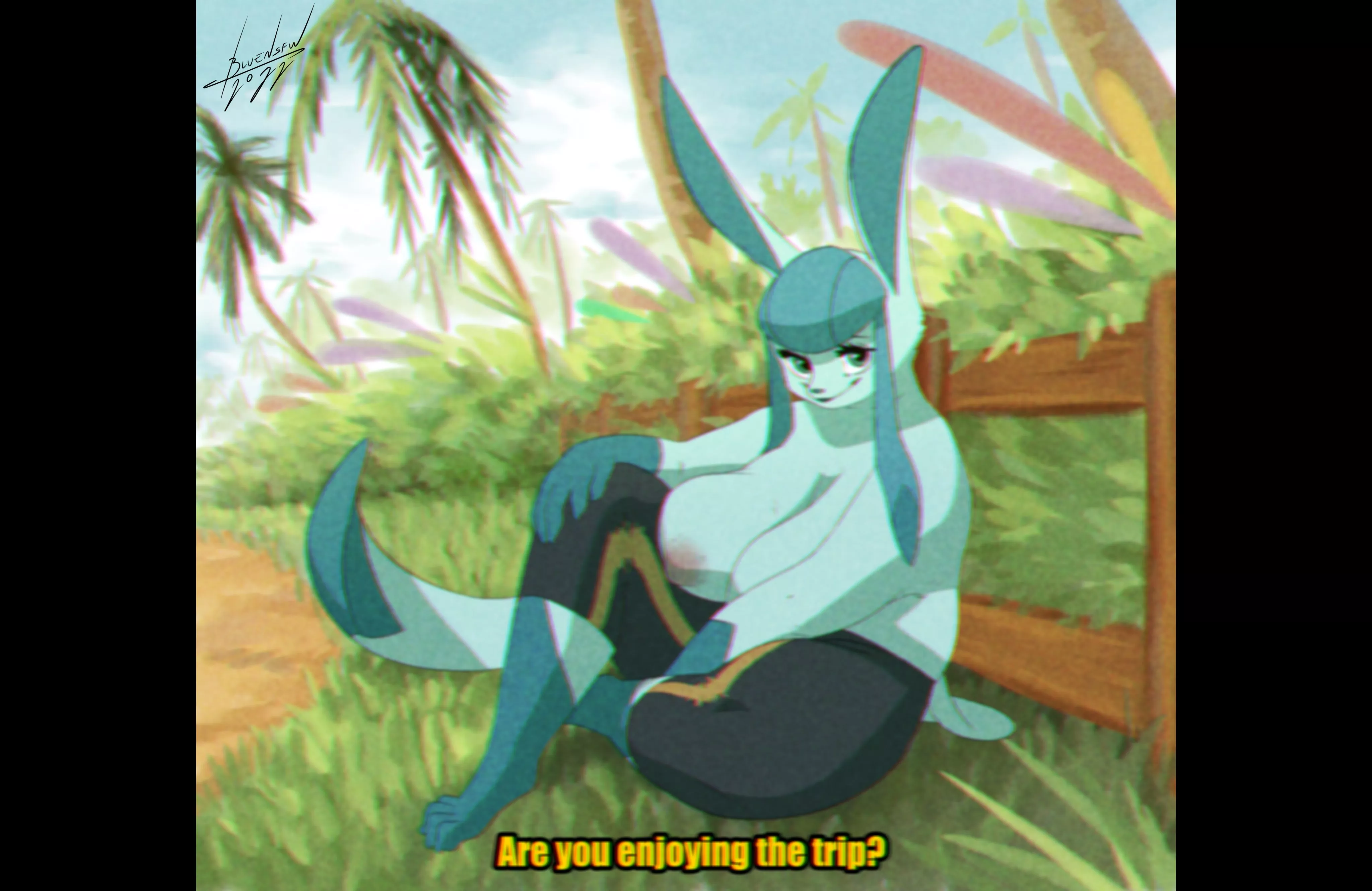 glaceon in 90s anime style