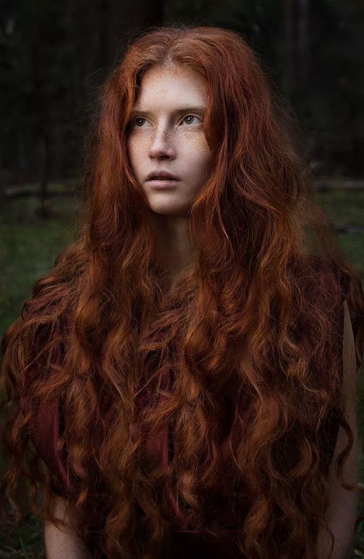 Goddess level red hair.