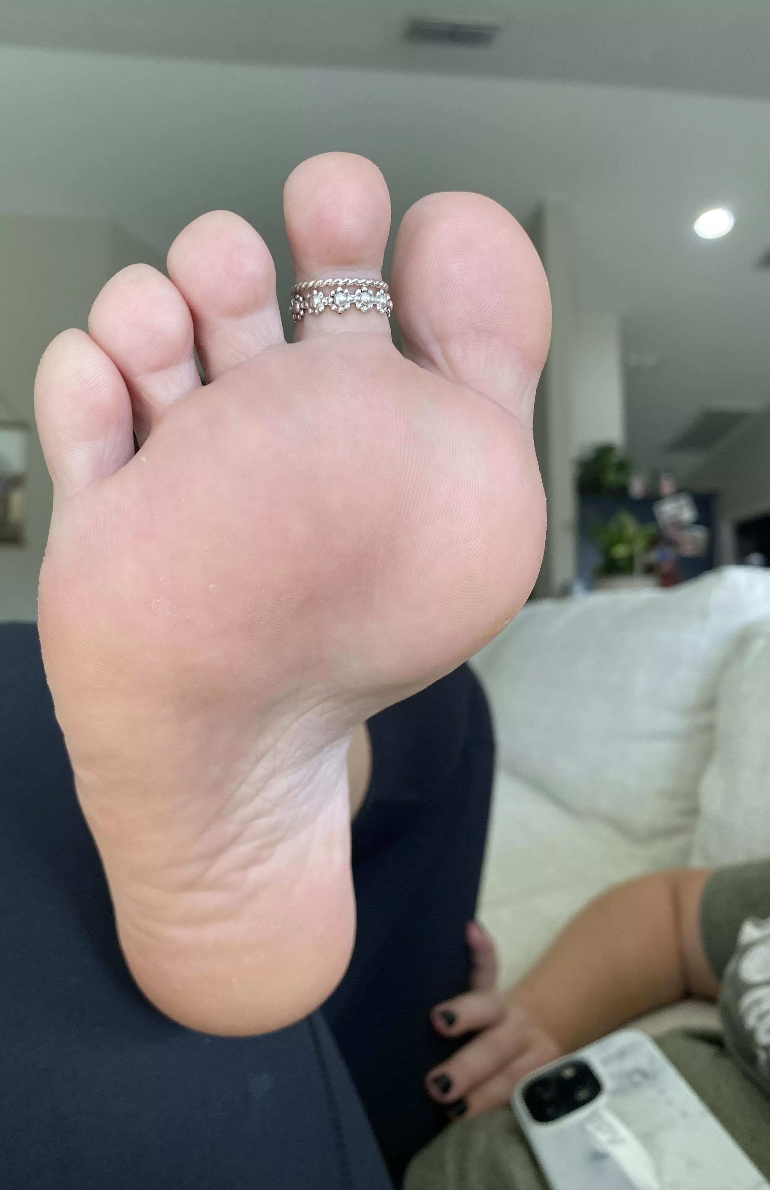 Good morning baby, do you like my new toe rings?