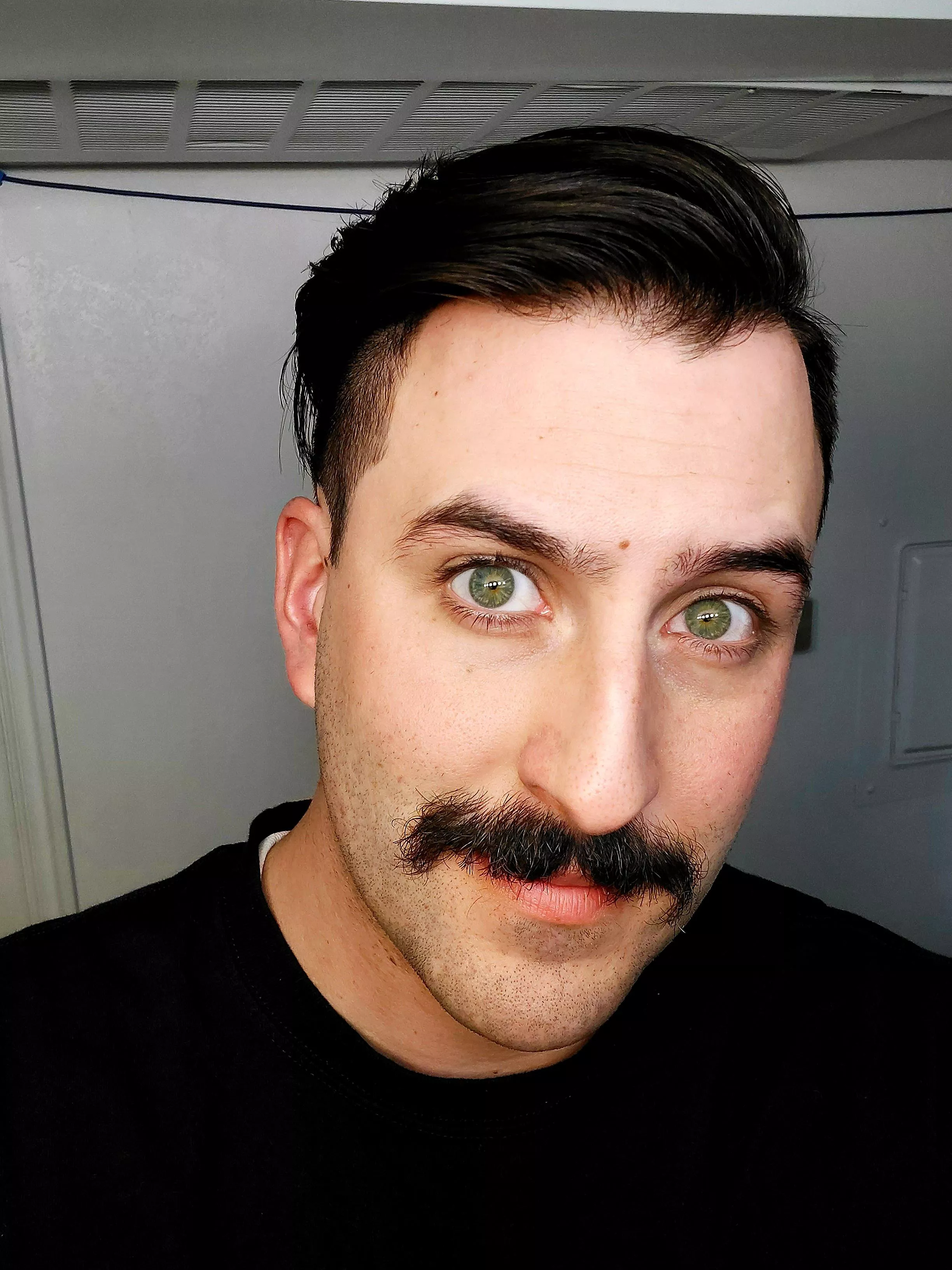 Good morning beautiful people! I feel so goofy with this mustache haha! I got a haircut just now and I do like that though.