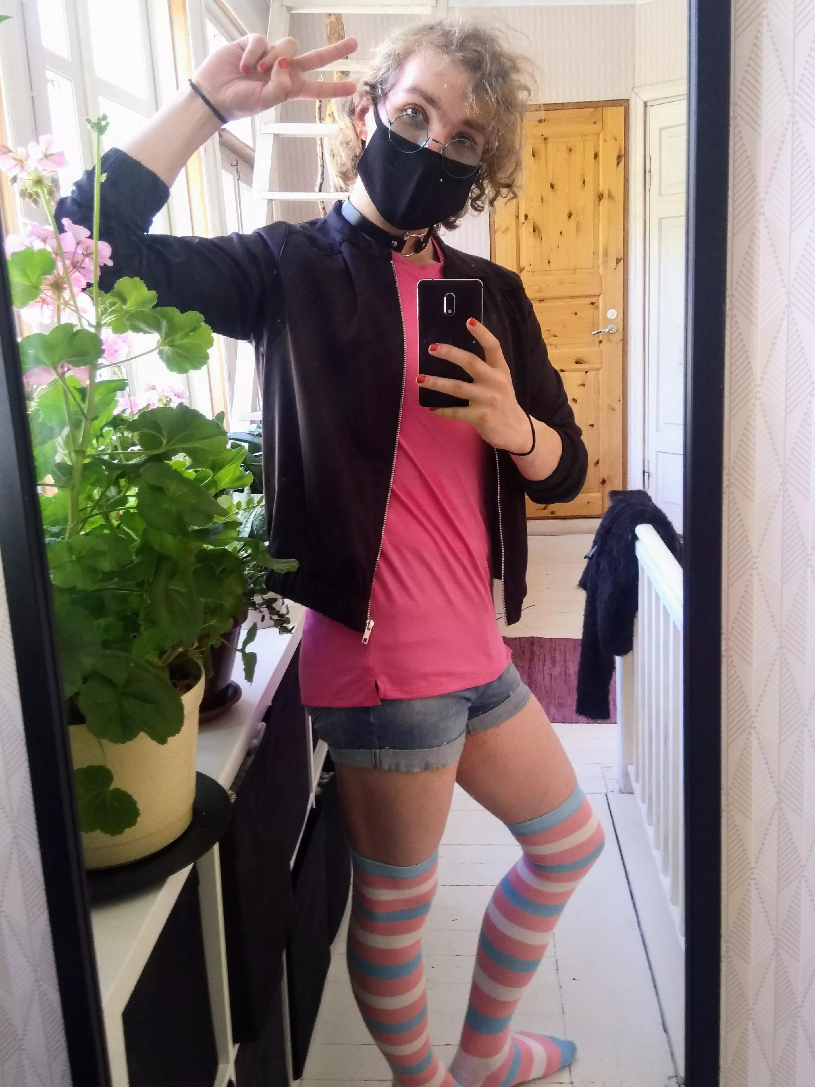 Got some new thigh highs!!! Happy pride to you all! :3