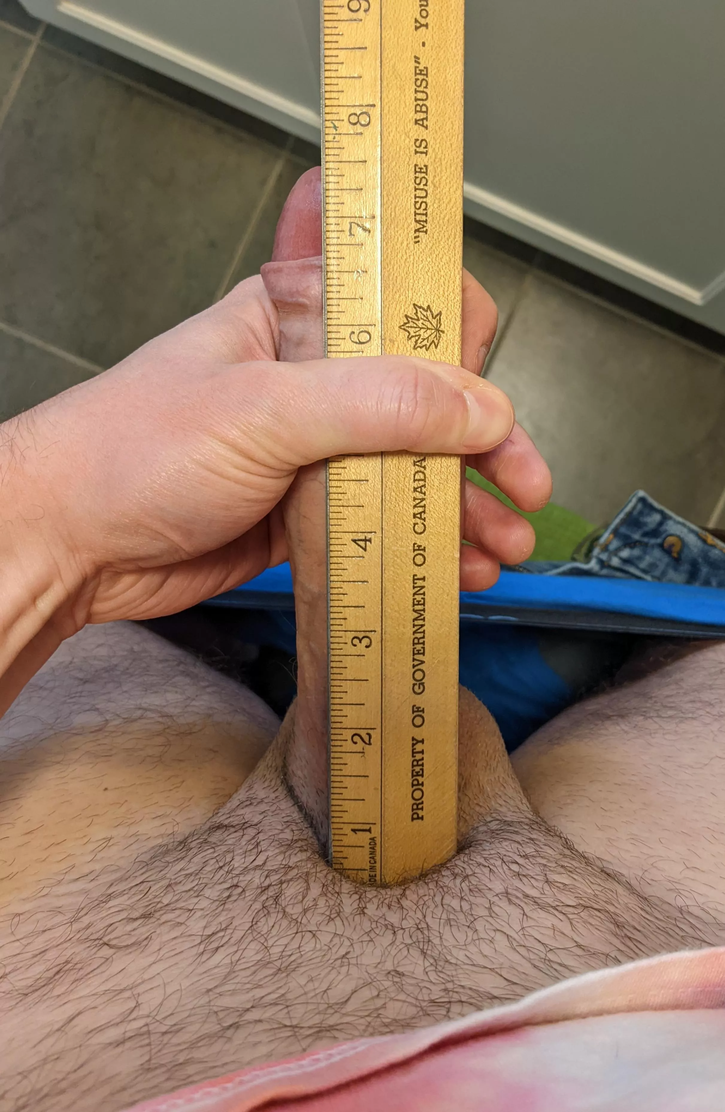 Got the old wooden ruler out.