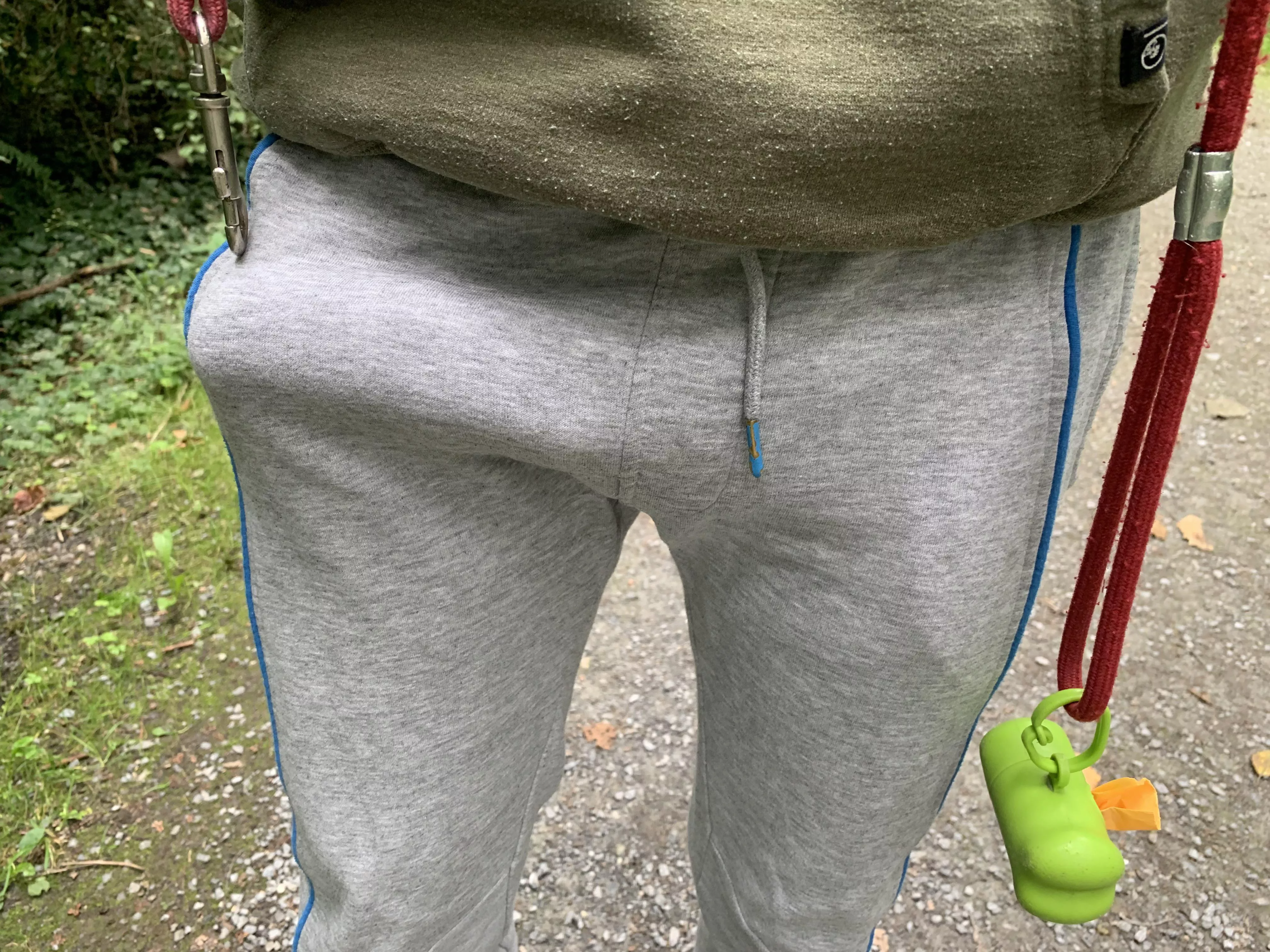 Grey sweatpants bulge