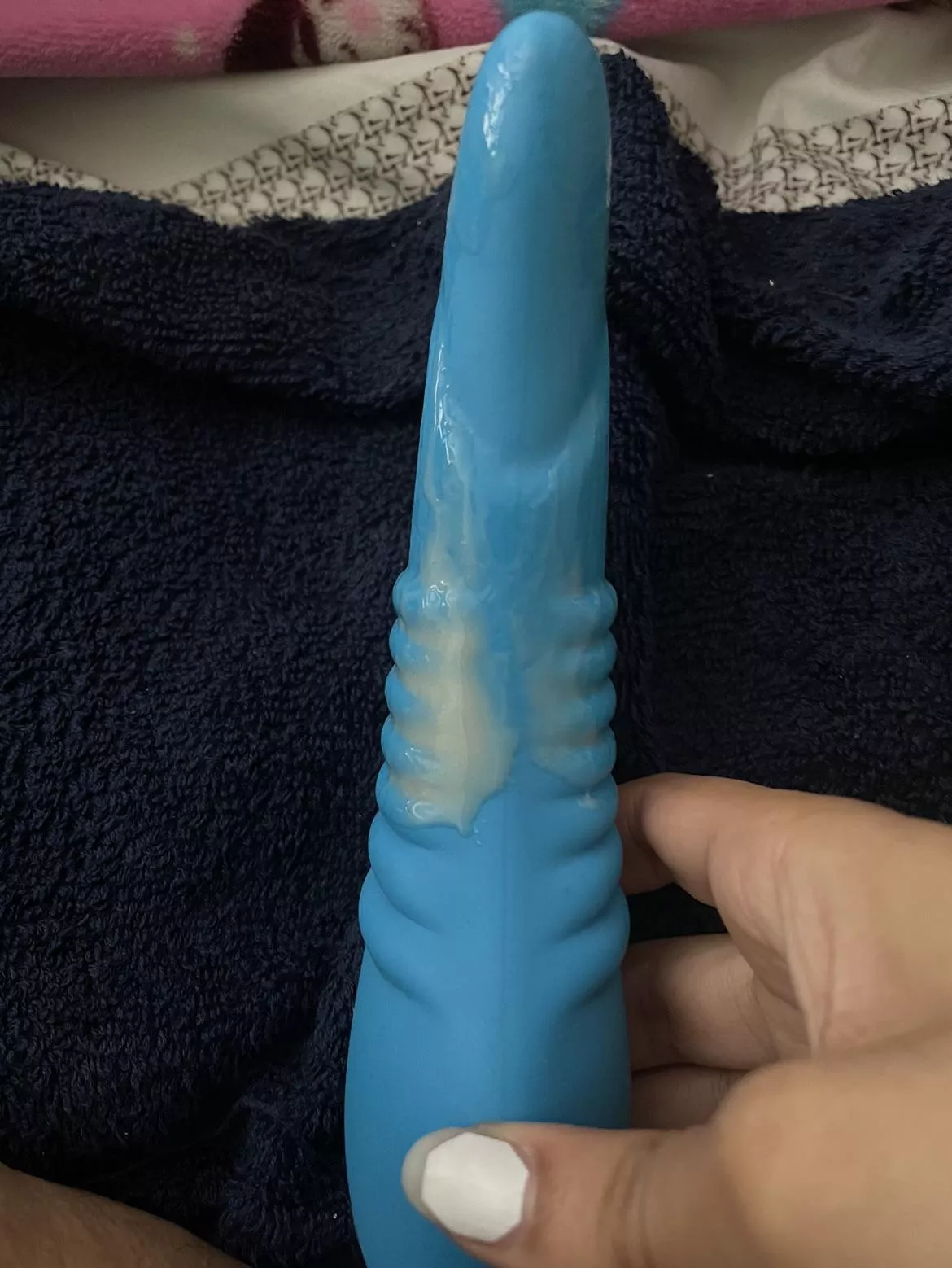 Groooool all over my blue dildo