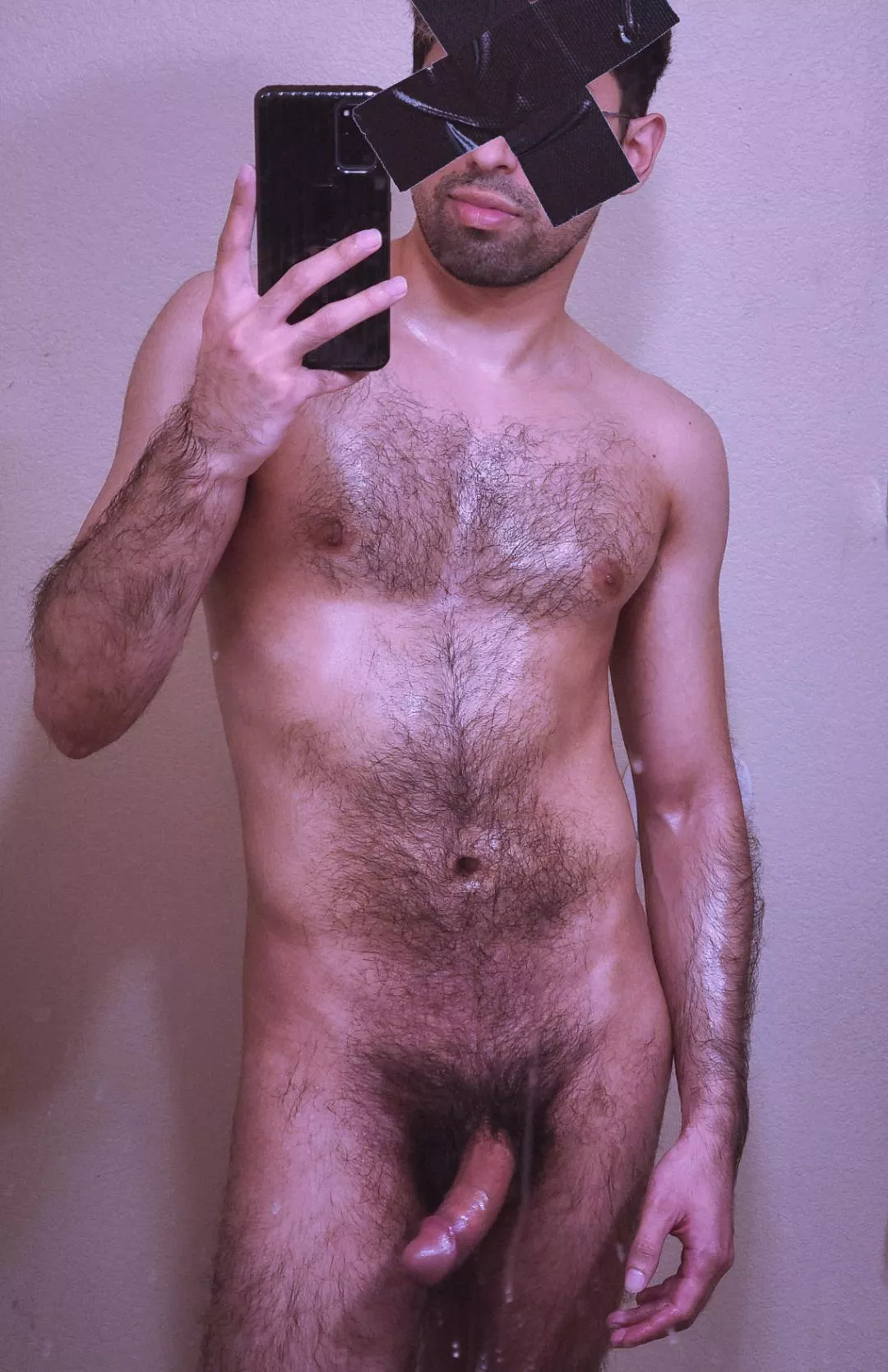 Hairy and oiled up