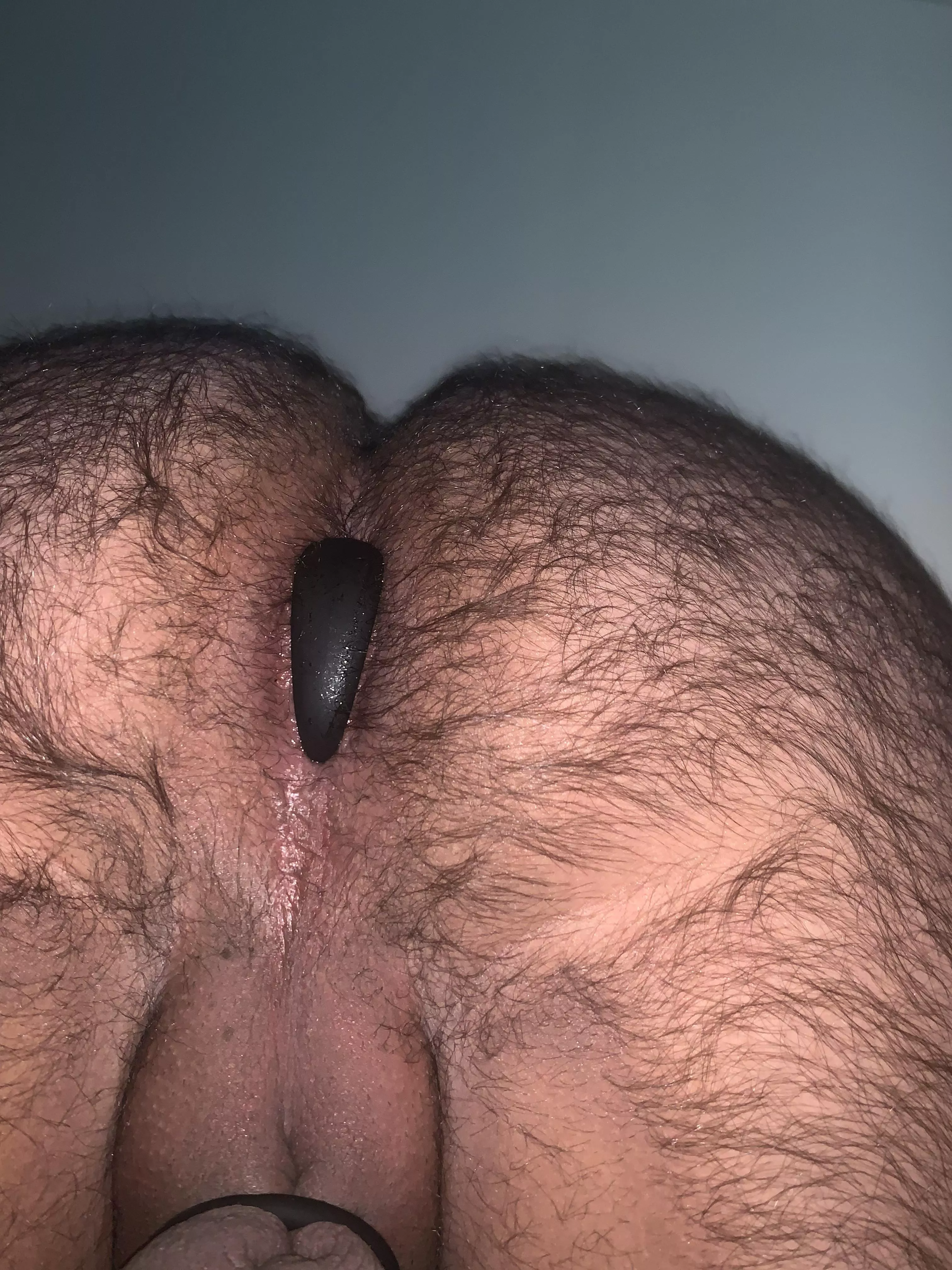 Hairy ass plugged up