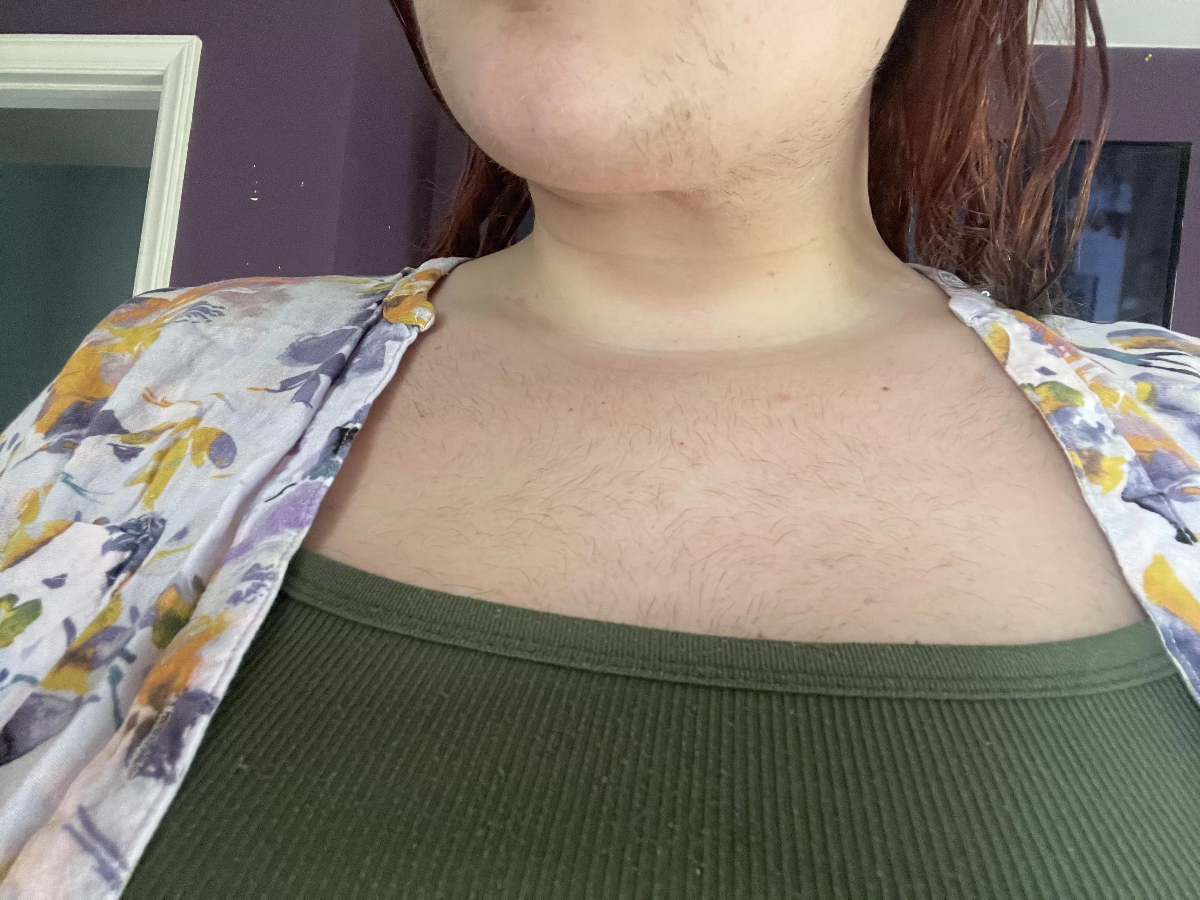 Hairy bbw, facial and chest