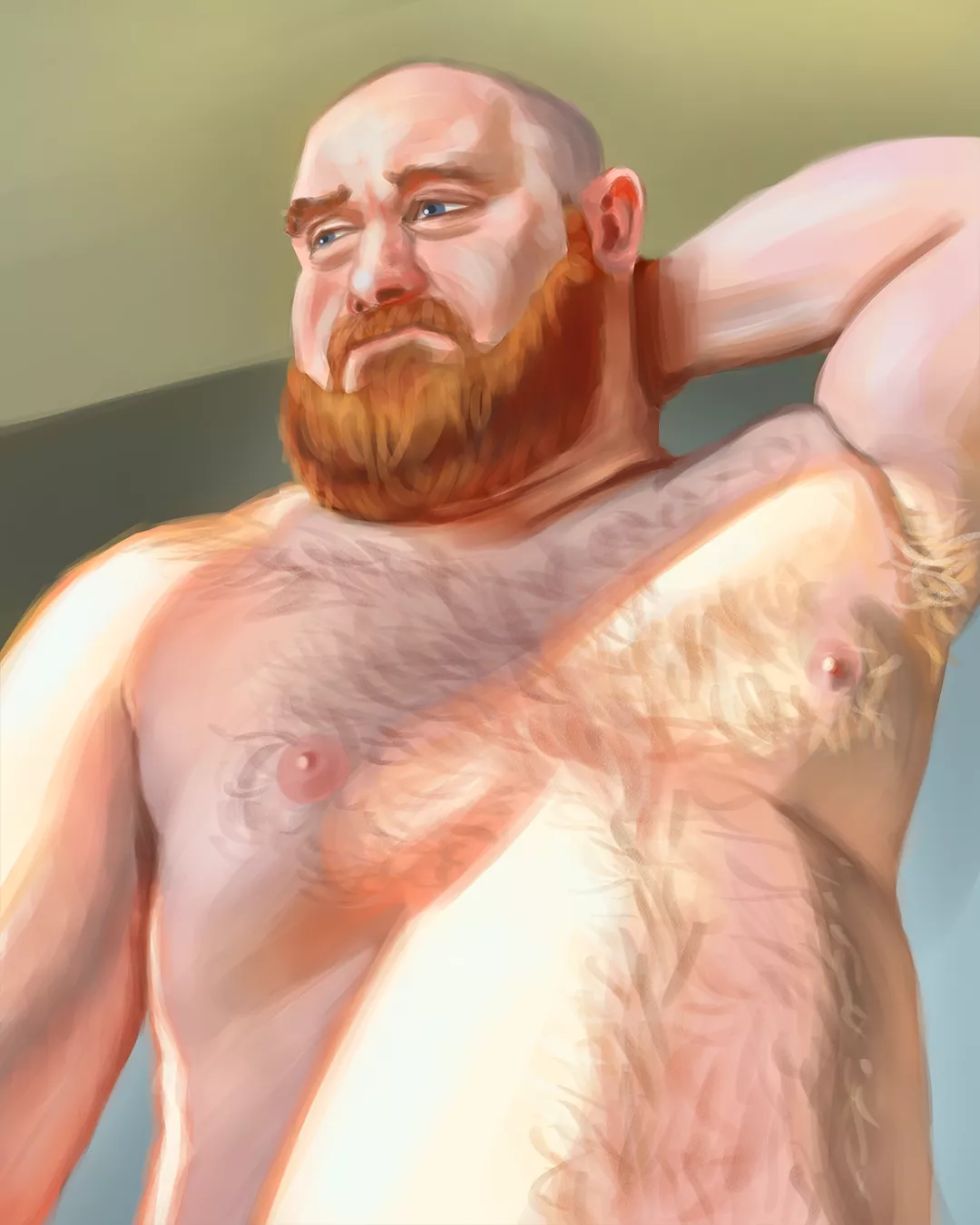 Hairy Ginger Bear digital painting