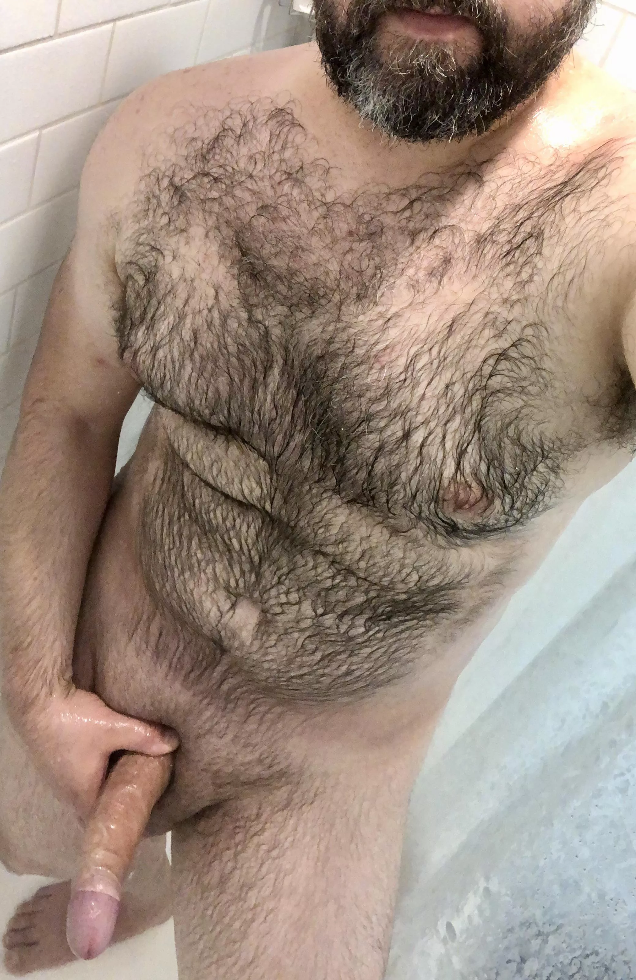 Hairy, horny, and hung.