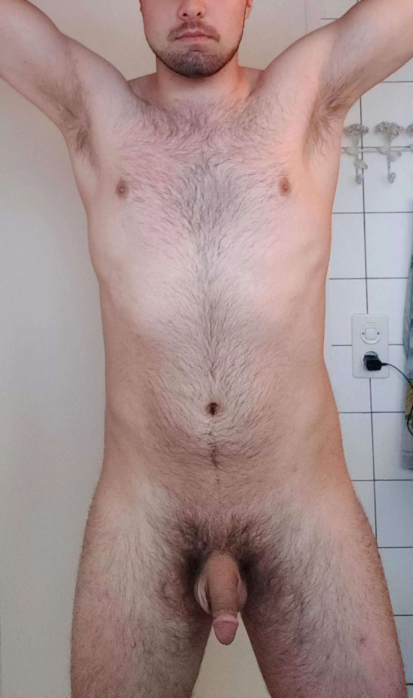 hairy pits and hanging dick