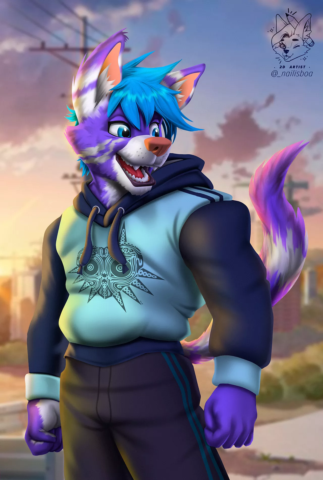 handsome guy 💜💙 | art by me (@_nailisboa on twitter)