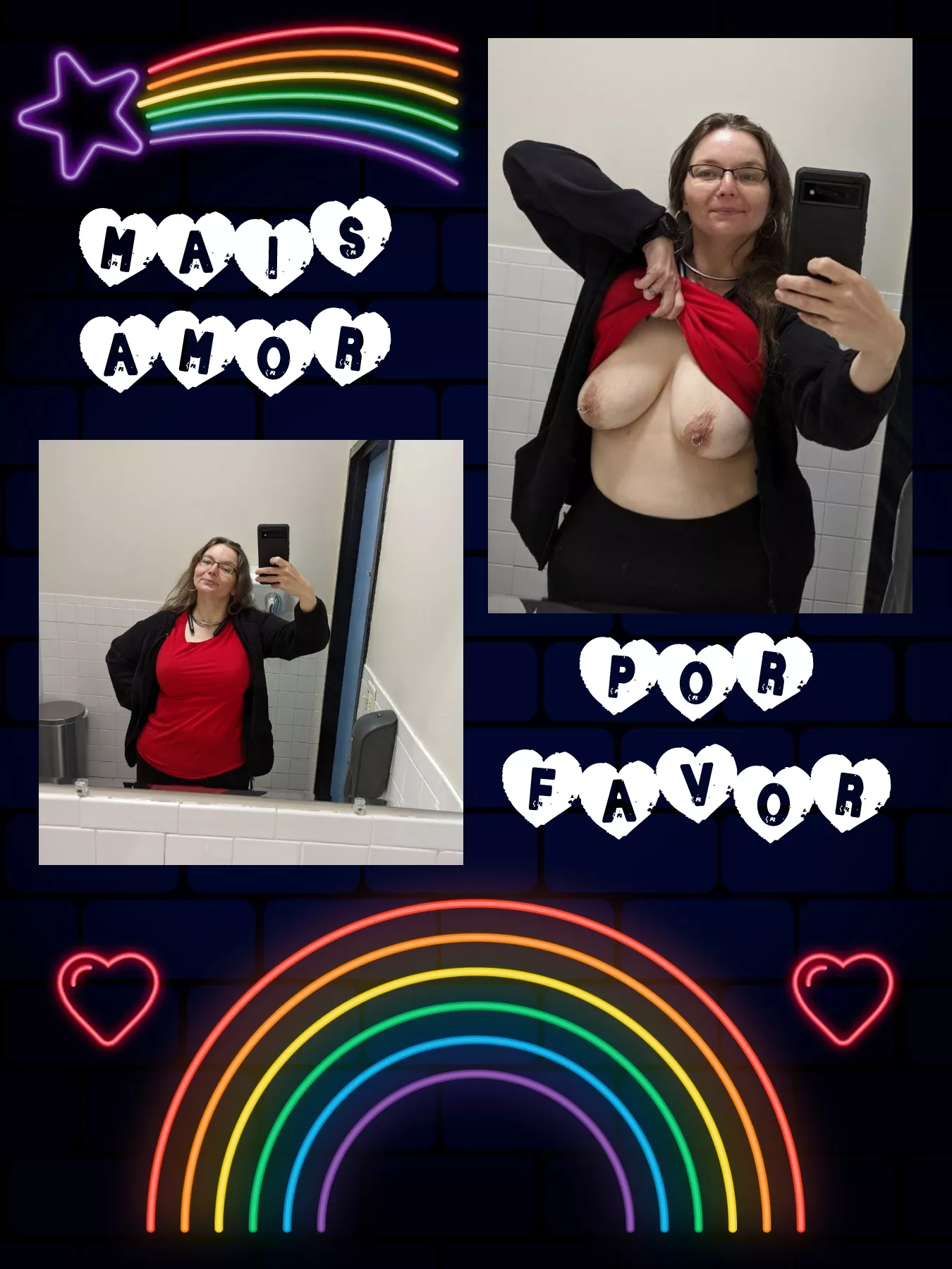 Happy pride! Bi bathroom boobies 💜