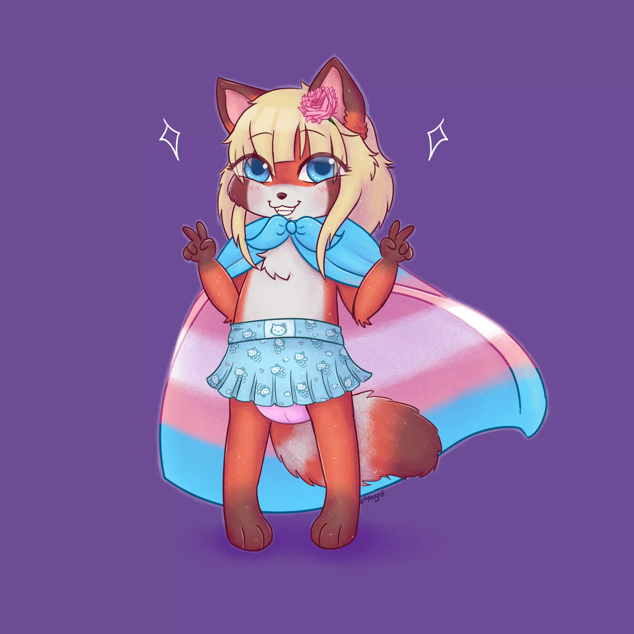 Happy pride month! my first transfemale self commision