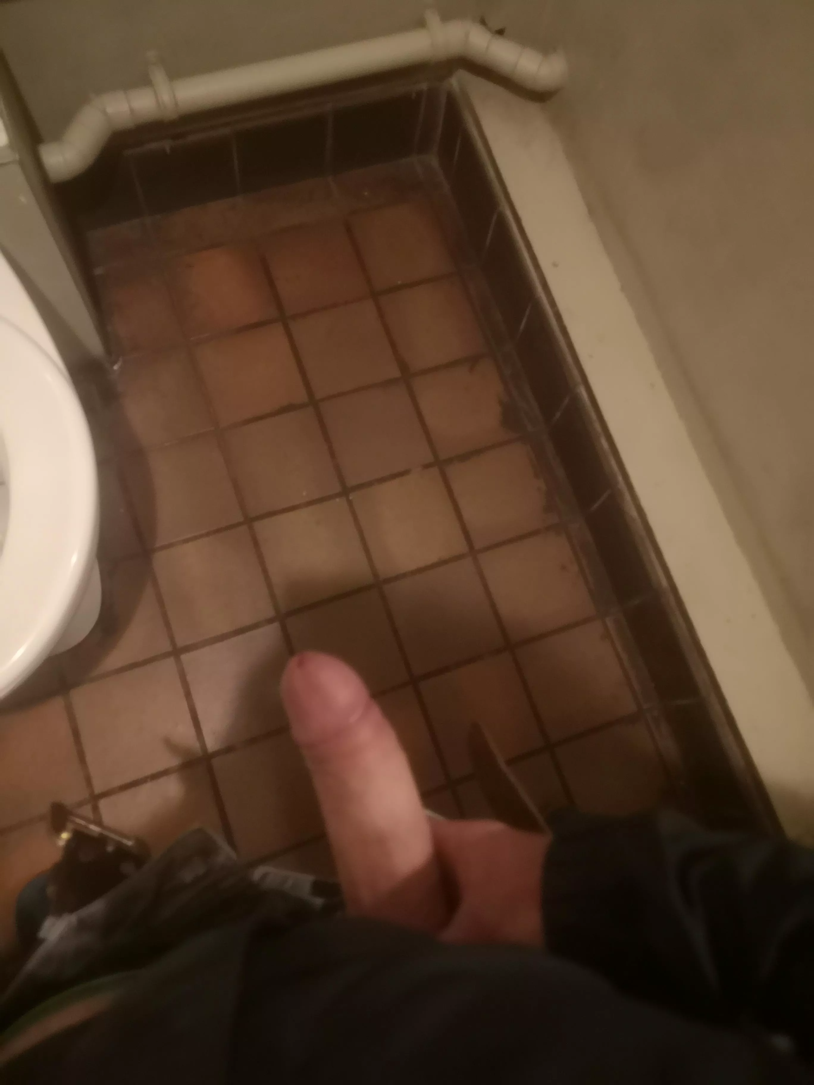 Hard in public toilet